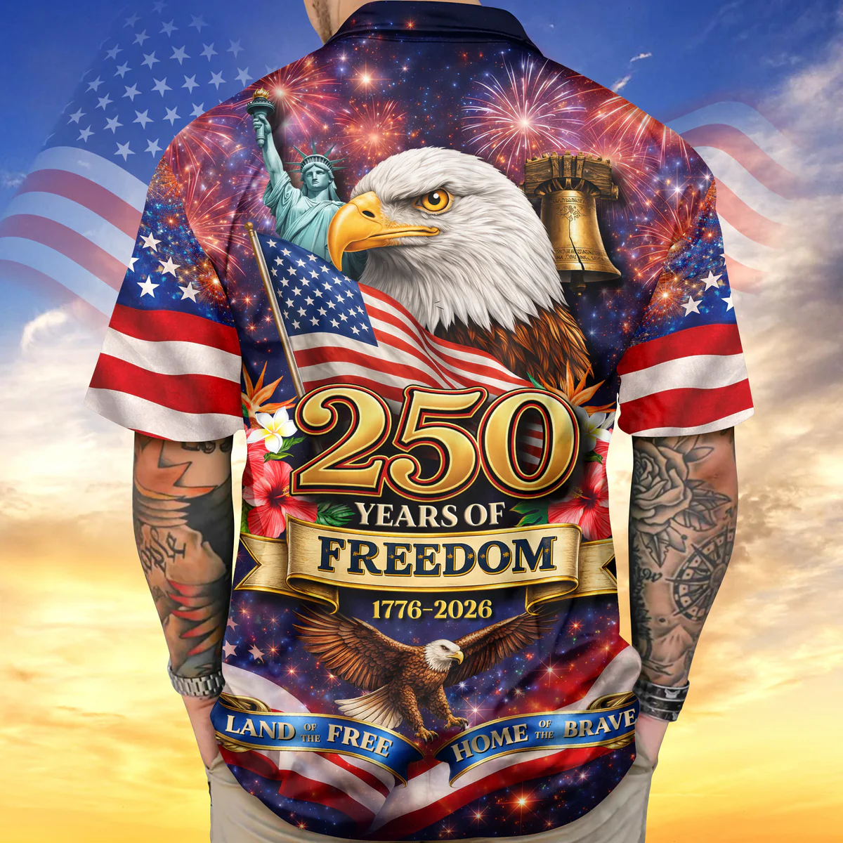 America Land 250 Years of Freedom - Personalized Hawaiian Shirt - Gift for Dad, Husband, Grandpa | HN02 - Image 5
