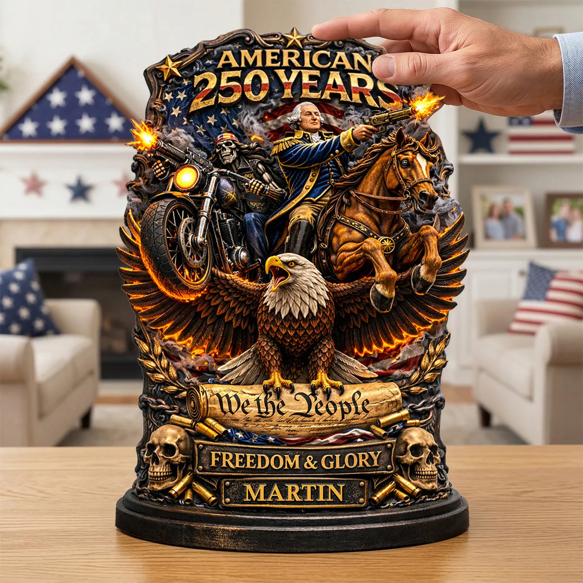 American 250 Years Freedom And Glory - Personalized Acrylic Plaque - Gift For Patriots - Image 2