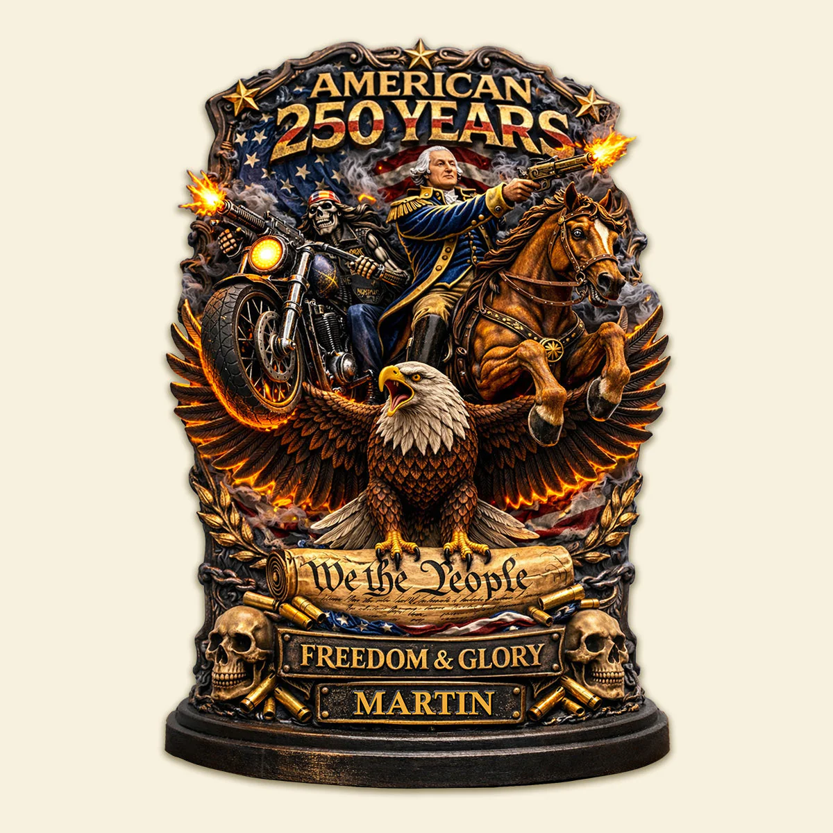 American 250 Years Freedom And Glory - Personalized Acrylic Plaque - Gift For Patriots - Image 3