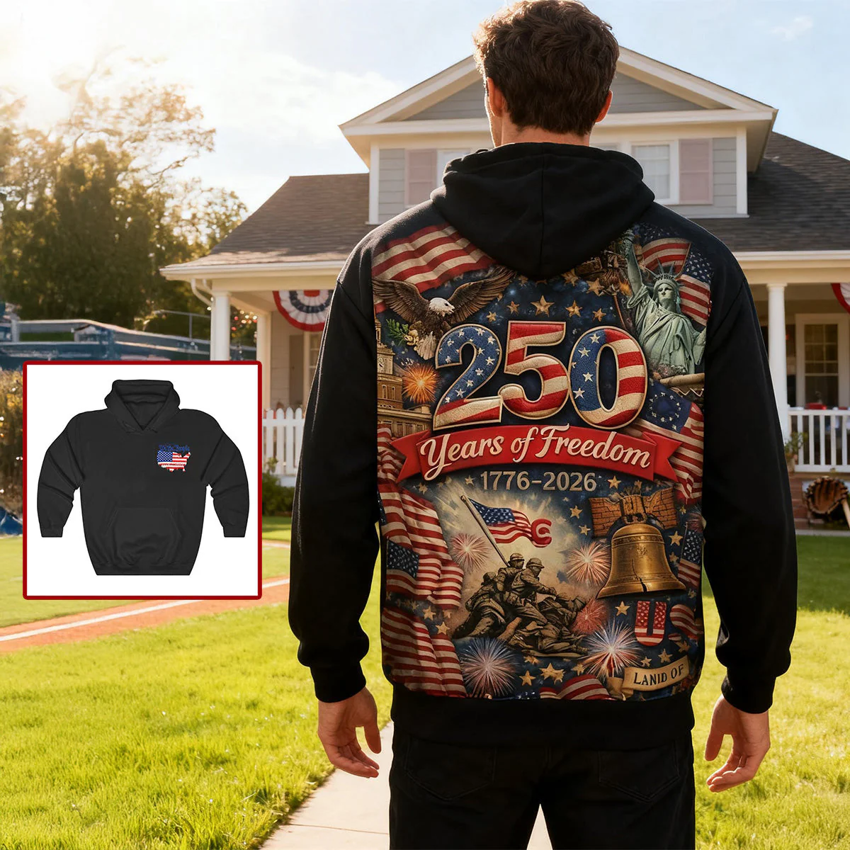 American 250 Years Of Freedom - Personalized Shirt 2 Side - Gifts For Patriotics