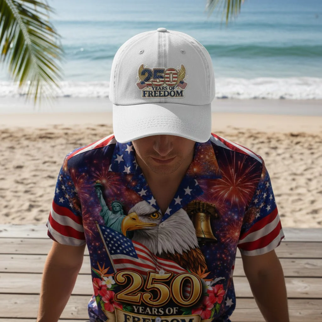 American 250th Anniversary - Embroidered Cap - Gift For Patriotic, Veteran HN02 - Image 3