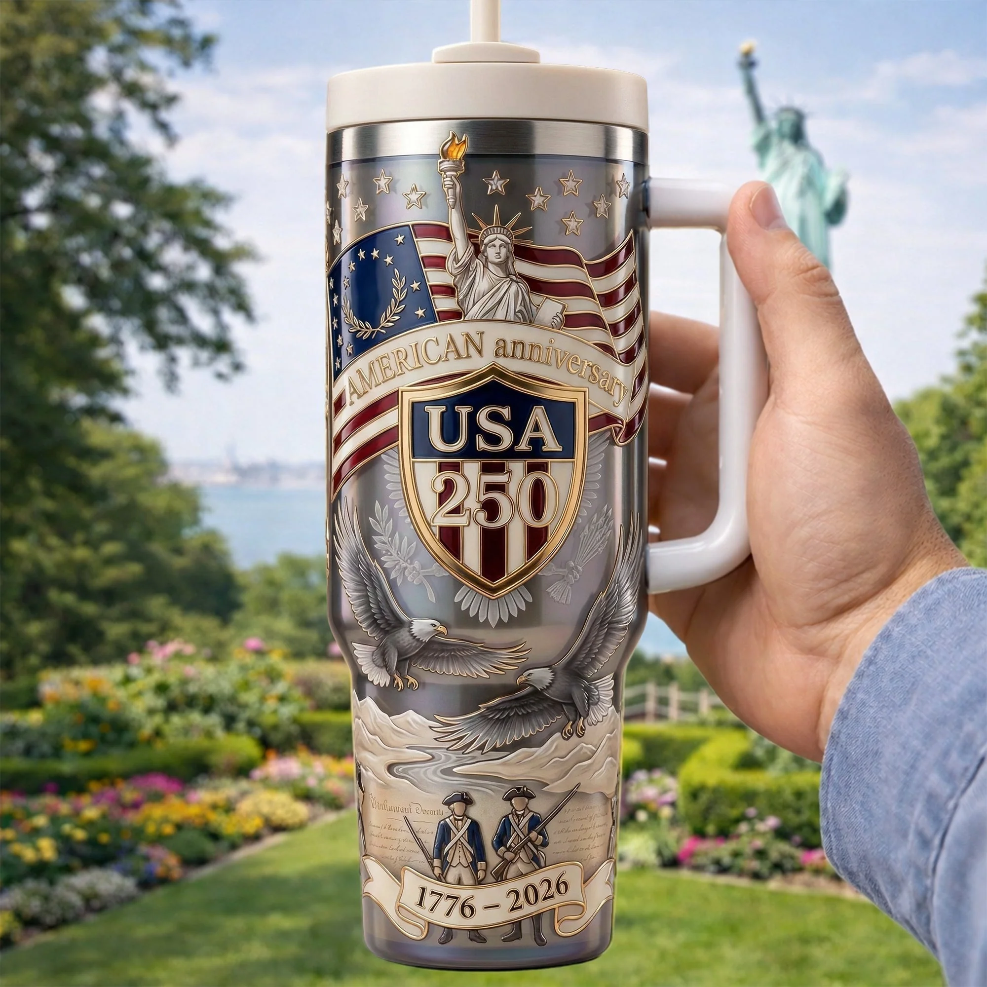 American Anniversary USA 250th - Personalized Tumbler - Gift For Patriotic | HN02
