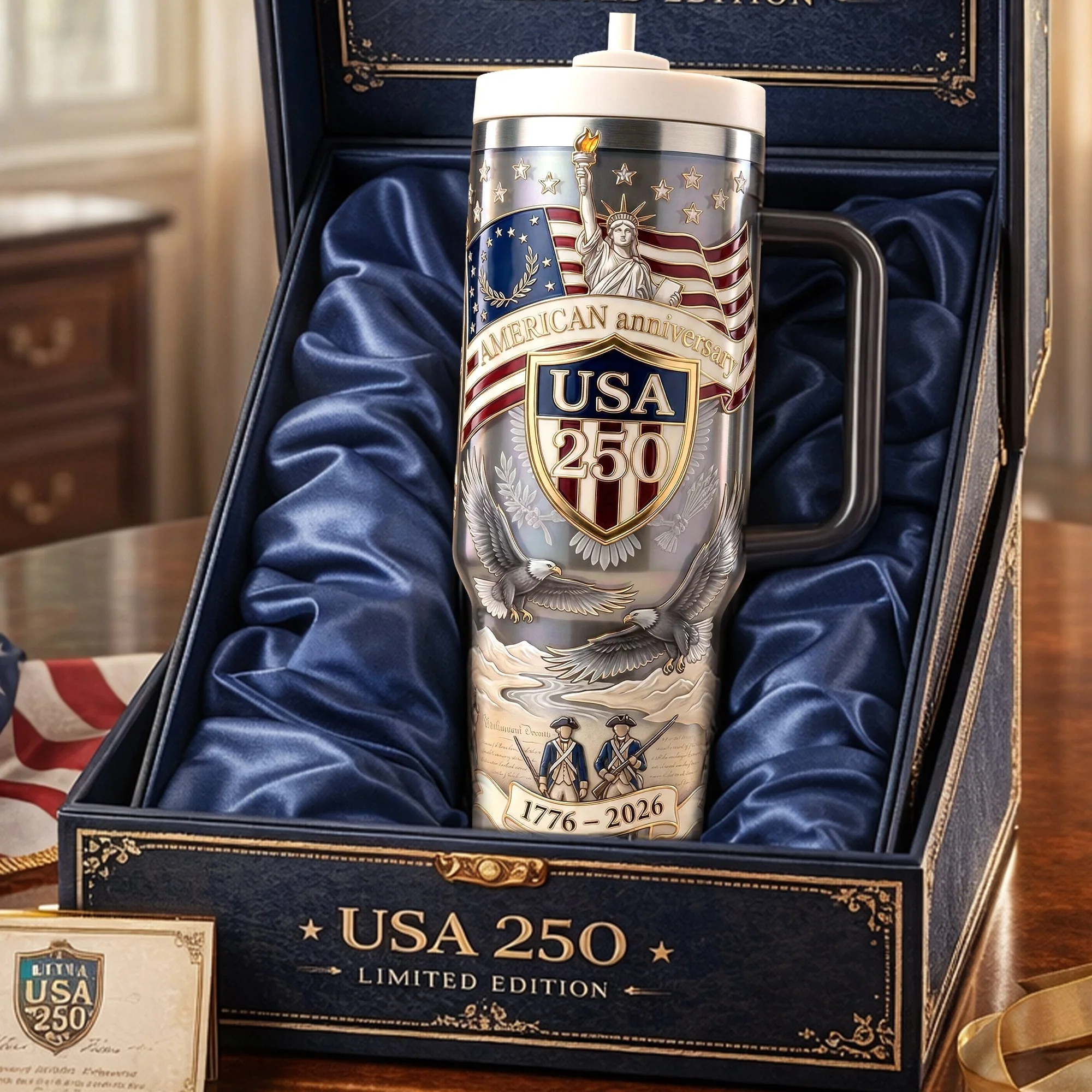 American Anniversary USA 250th - Personalized Tumbler - Gift For Patriotic | HN02 - Image 2