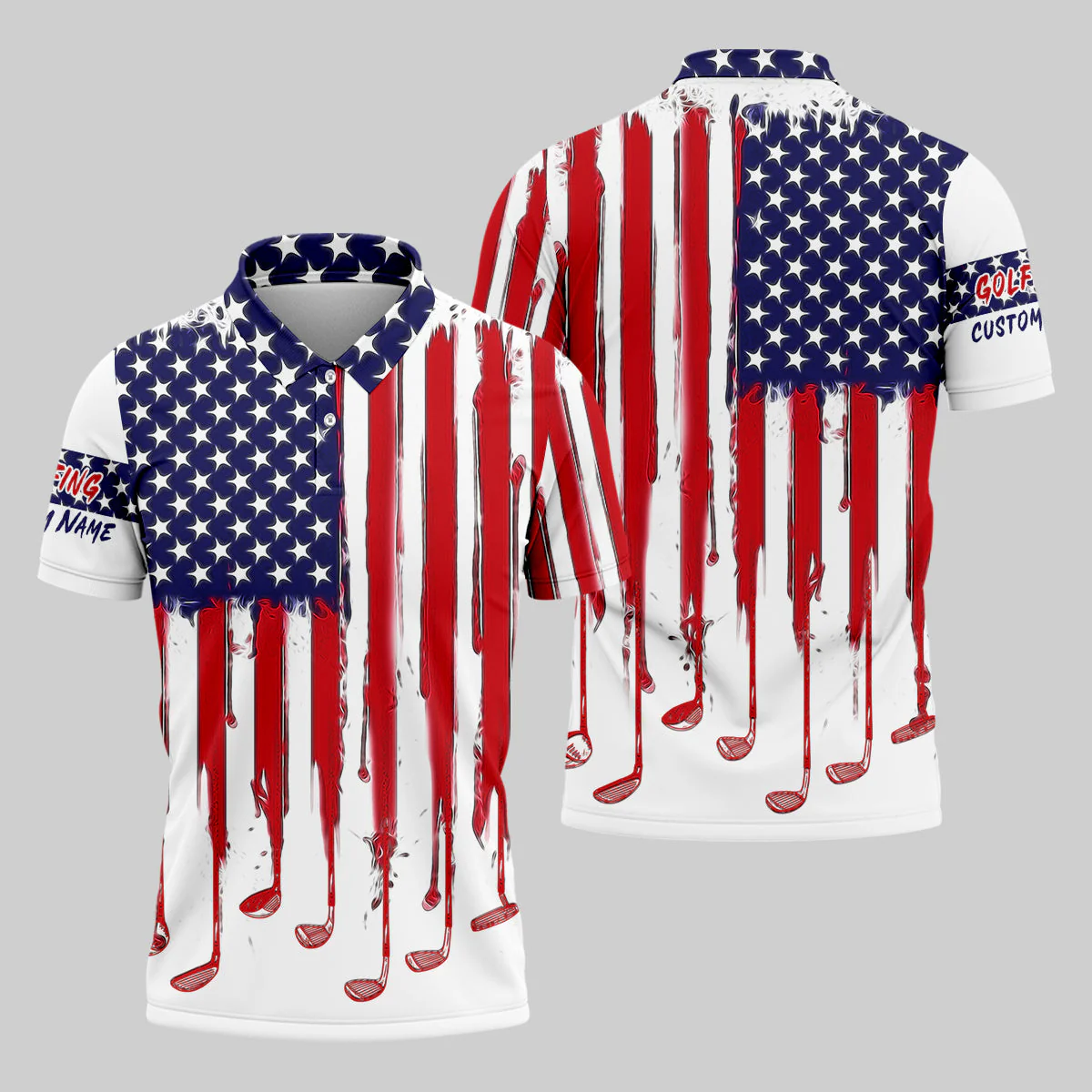 American Flag 250 Anniversary - Personalized Golf Polo Shirt - Gift For Dad, Grandpa, Golf Lovers - Image 4