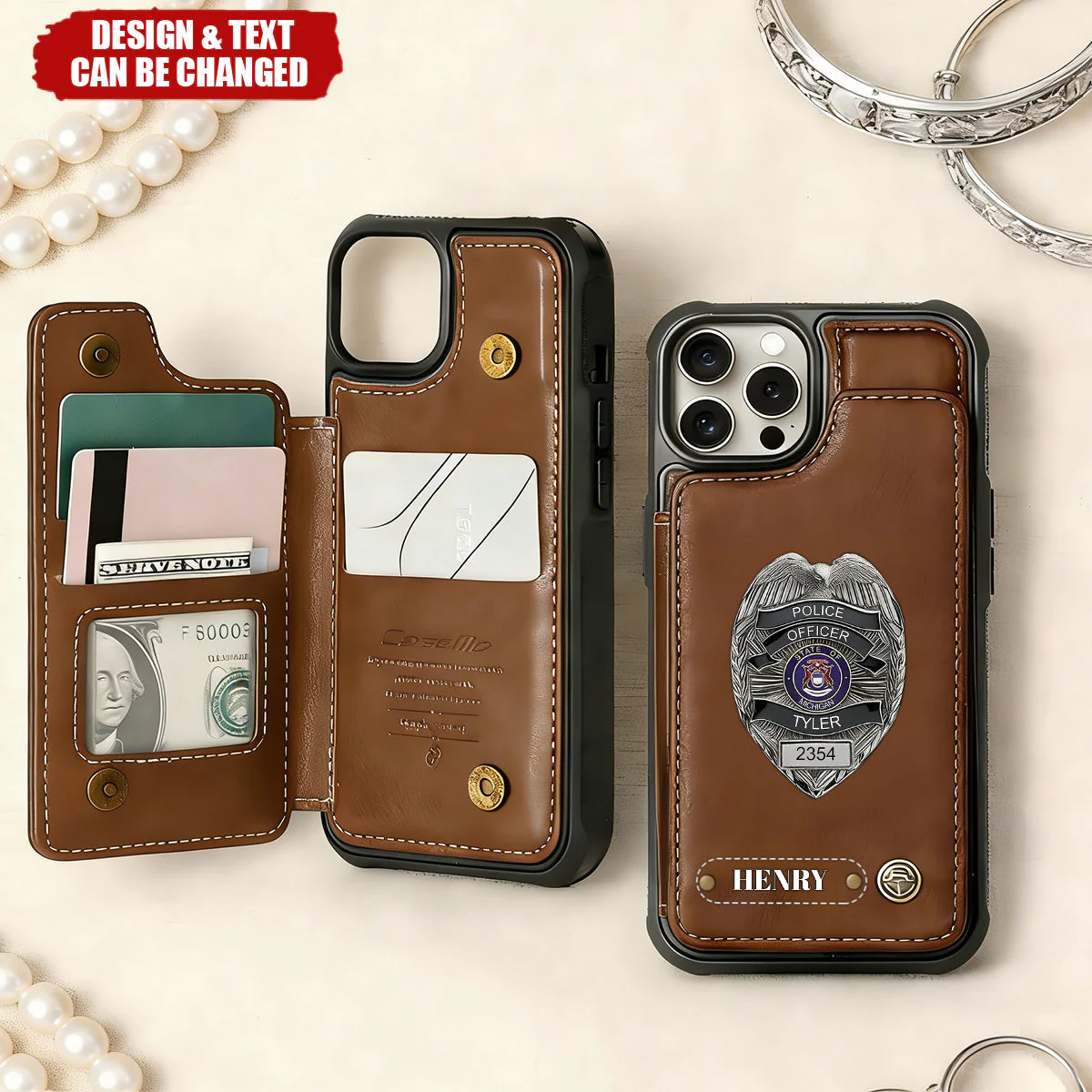 American Police Officer 250th Anniversary - Personalized Wallet Phone Case - Gift For Patriotic | HN02 - Image 2