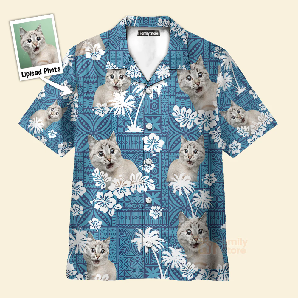 Custom Photo Appaloosa Horse Blue Tribal - Personalized Hawaiian Shirt - Image 3