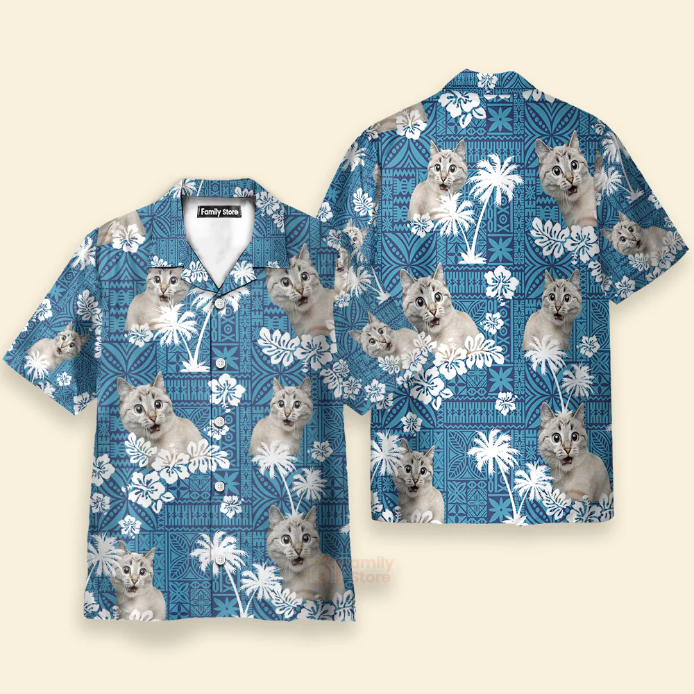 Custom Photo Appaloosa Horse Blue Tribal - Personalized Hawaiian Shirt - Image 4