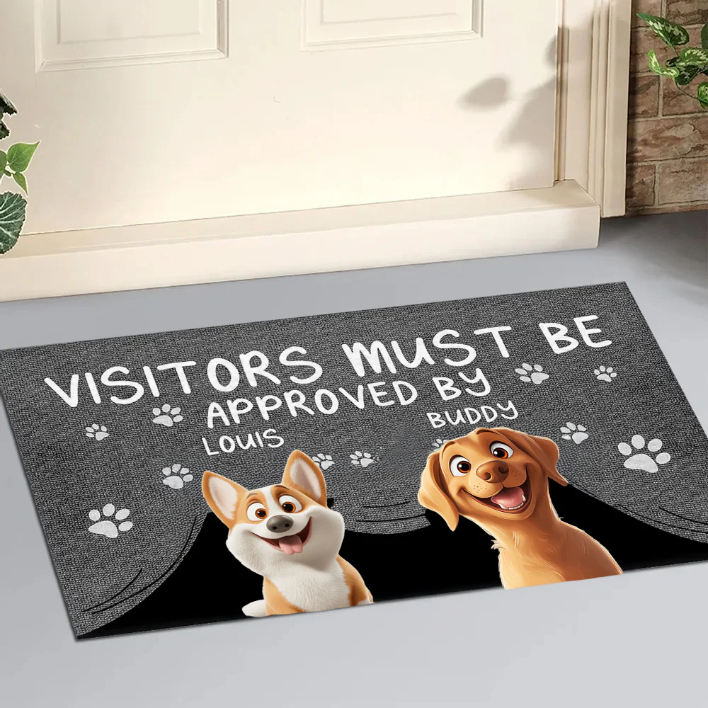 Approved By Dog Cartoon - Personalized Doormat - Gifts For Pet Owners, Pet Lovers, Dog Mom | CLP15 HH01 - Image 2