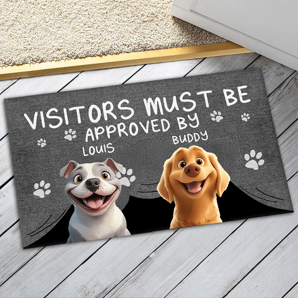 Approved By Dog Cartoon - Personalized Doormat - Gifts For Pet Owners, Pet Lovers, Dog Mom | CLP15 HH01 - Image 4
