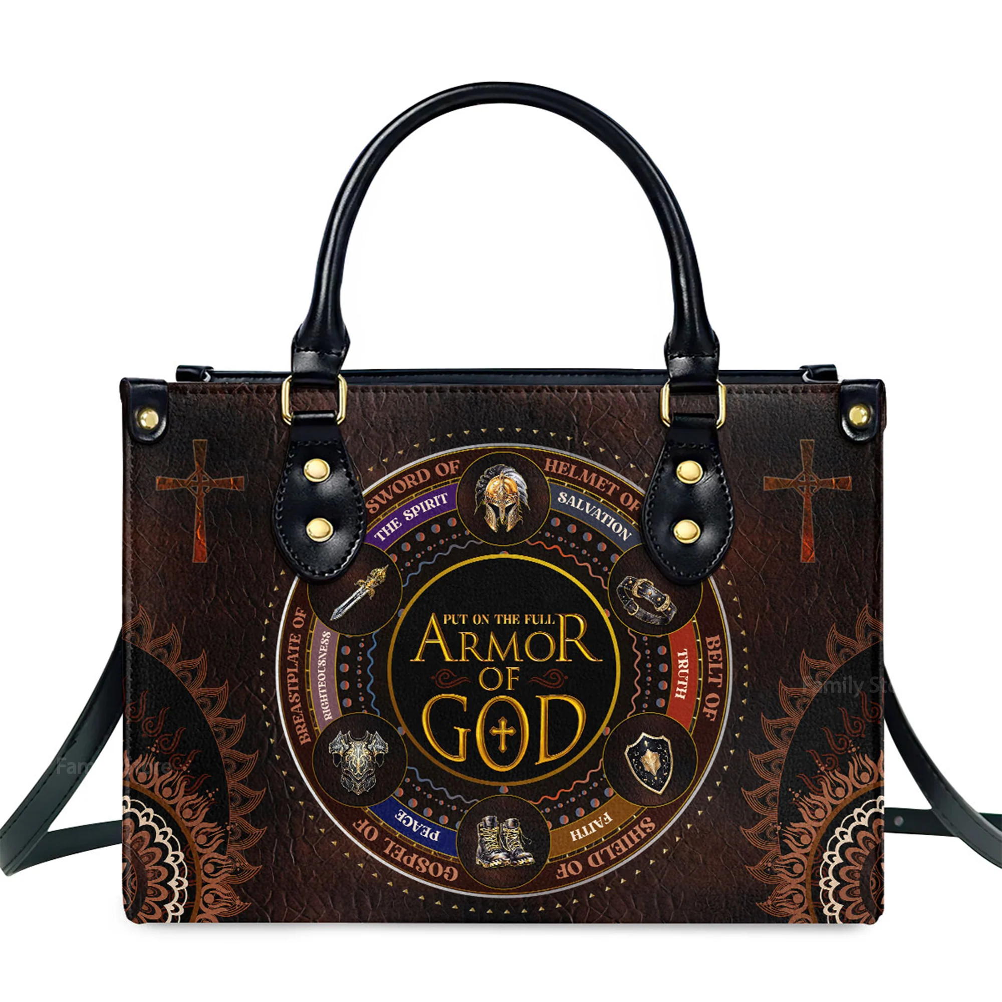 Armor Of God - Awesome Personalized Leather Handbag - AT4081245 - Image 2