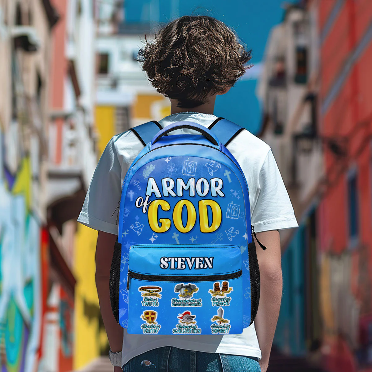Armor of God Bible Verse School Bag - Personalized Backpack - Gift For Kids TD118 - Image 5