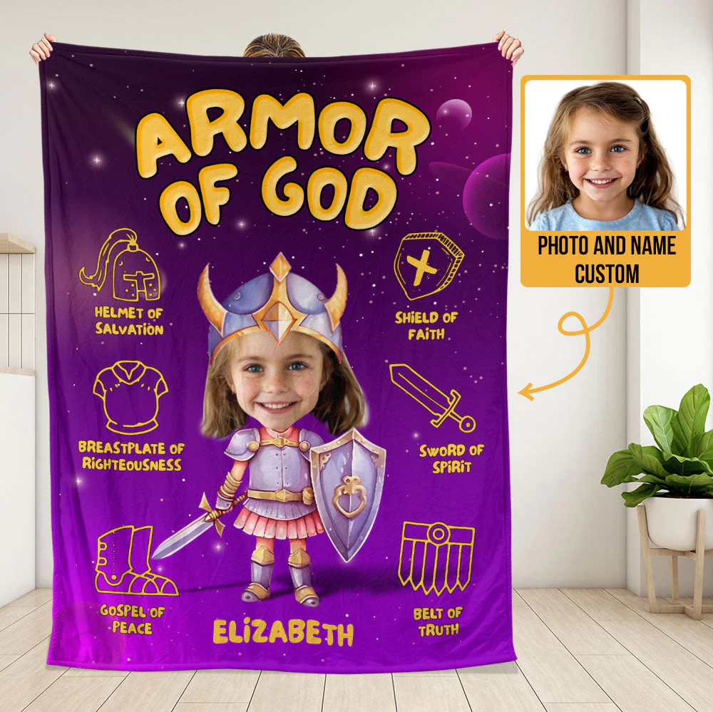 Armor Of God Blanket - Personalized Blanket - Gift For Kids HL128 - Image 3