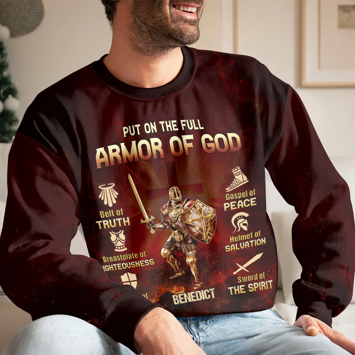 Armor Of God - Personalized AOP Sweatshirt TD118