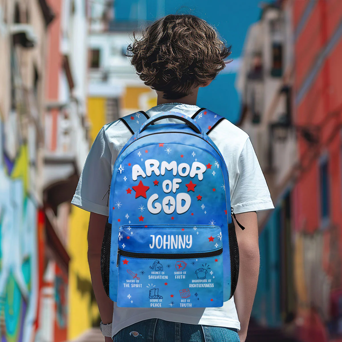 Armor Of God - Personalized Canvas Backpack - Back To School Gift For Kids - Image 5