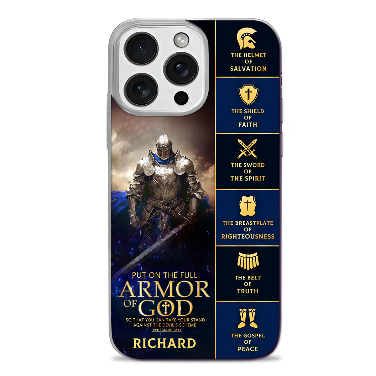 Armor Of God | Personalized Clear Silicone Phone Case
