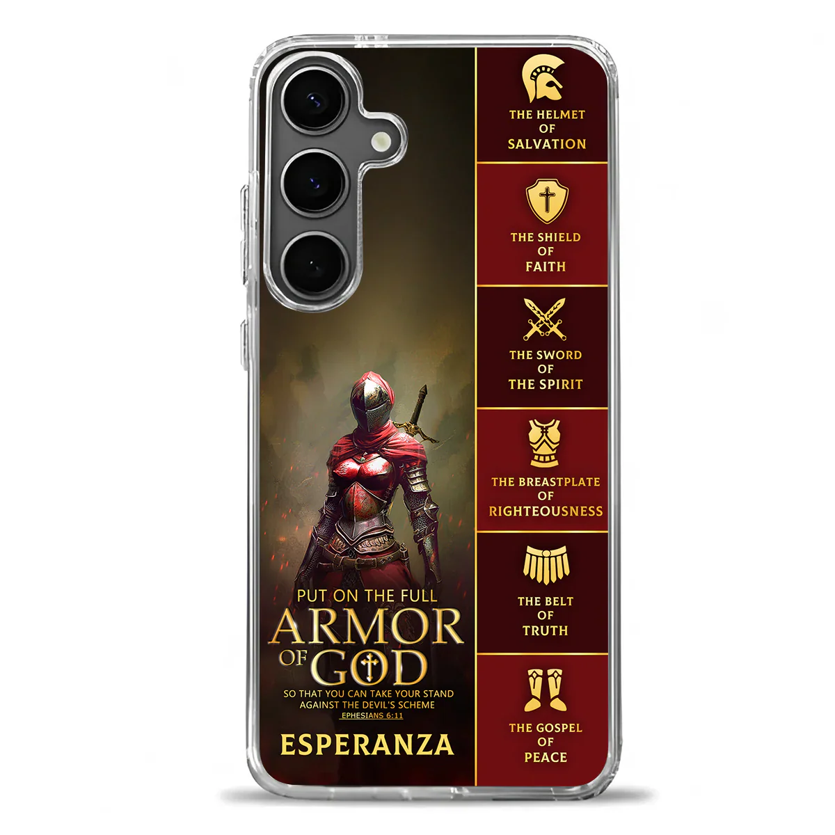Armor Of God | Personalized Clear Silicone Phone Case - Image 2