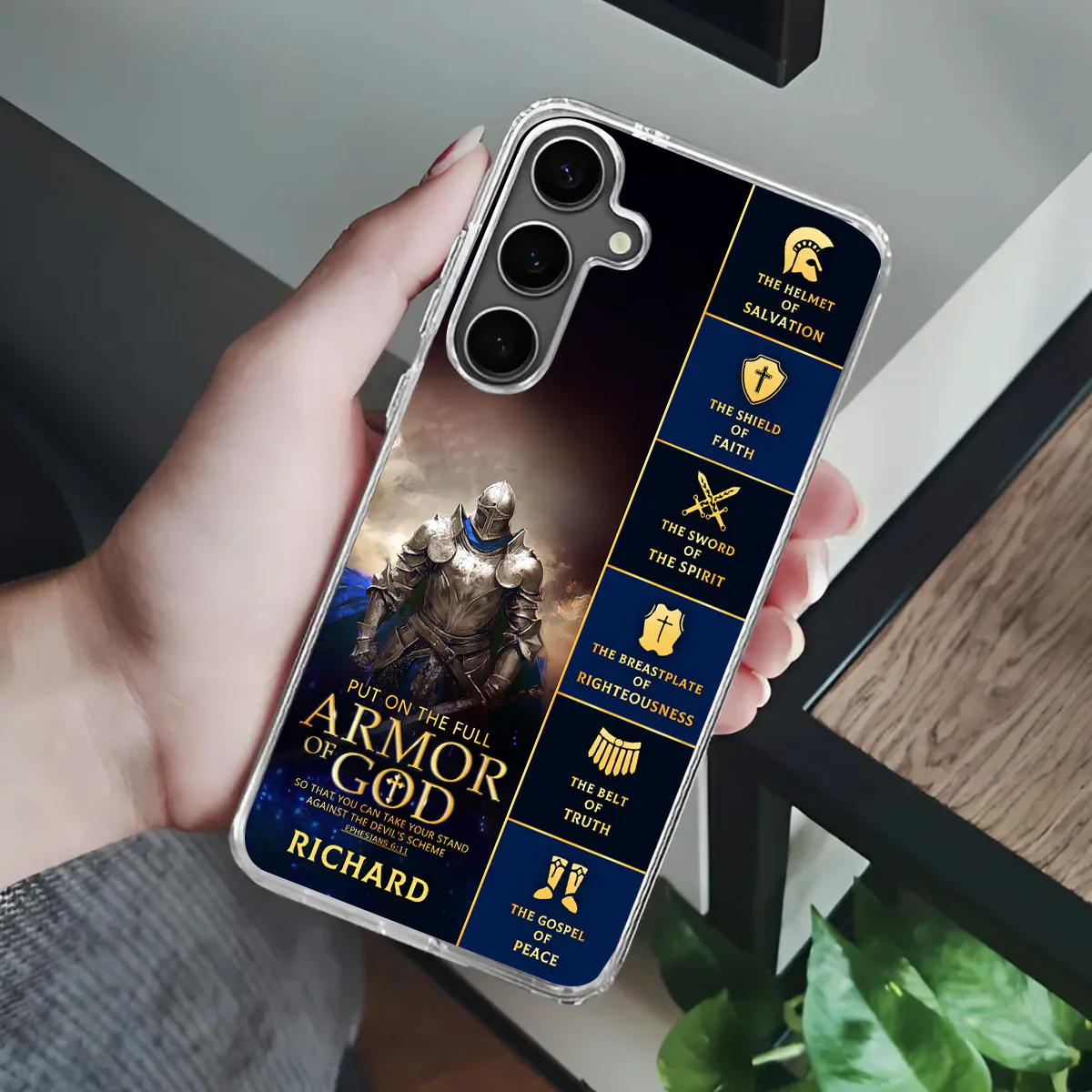 Armor Of God | Personalized Clear Silicone Phone Case - Image 4