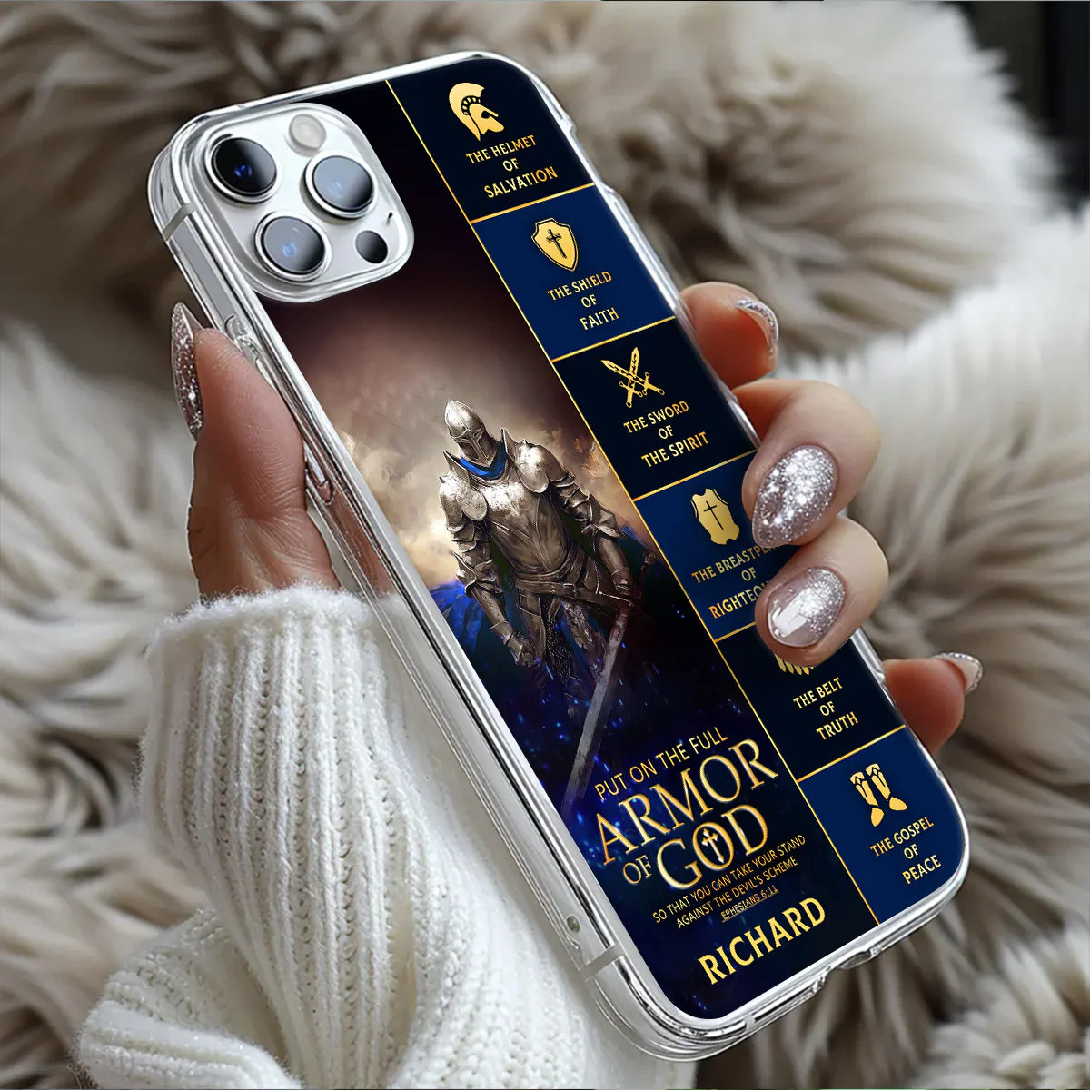 Armor Of God | Personalized Clear Silicone Phone Case - Image 5