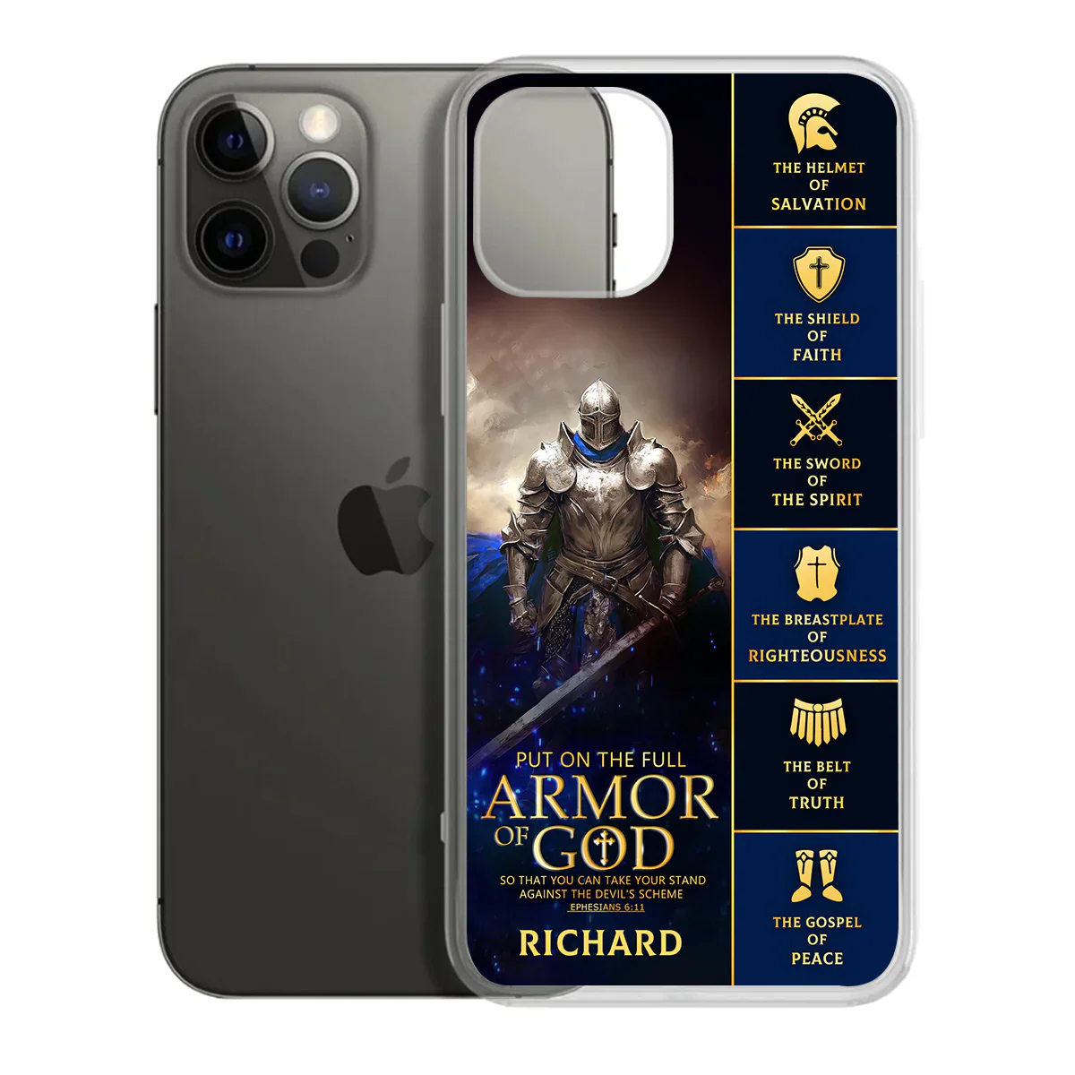 Armor Of God | Personalized Clear Silicone Phone Case - Image 7
