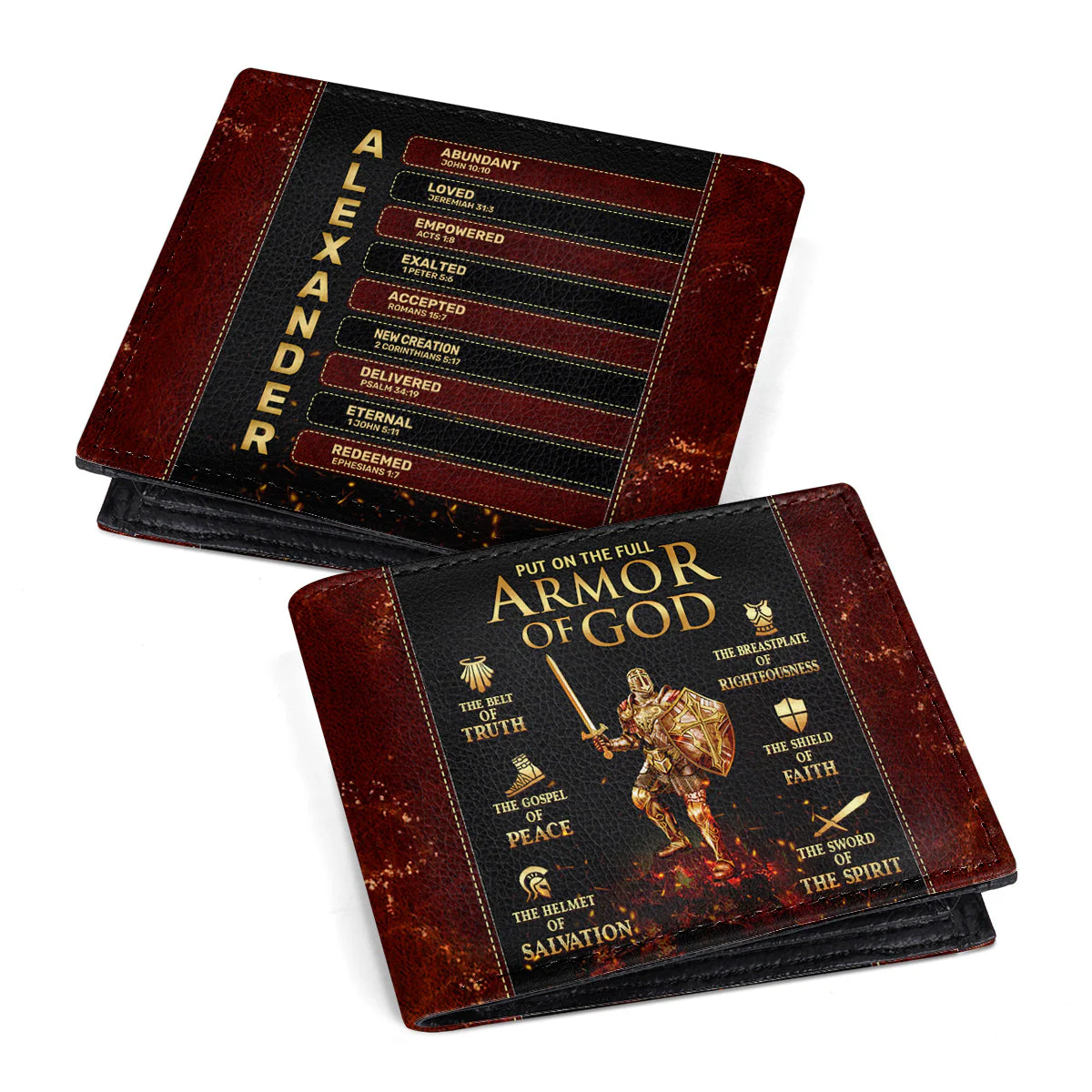 Armor Of God - Personalized Folded Wallet For Men
