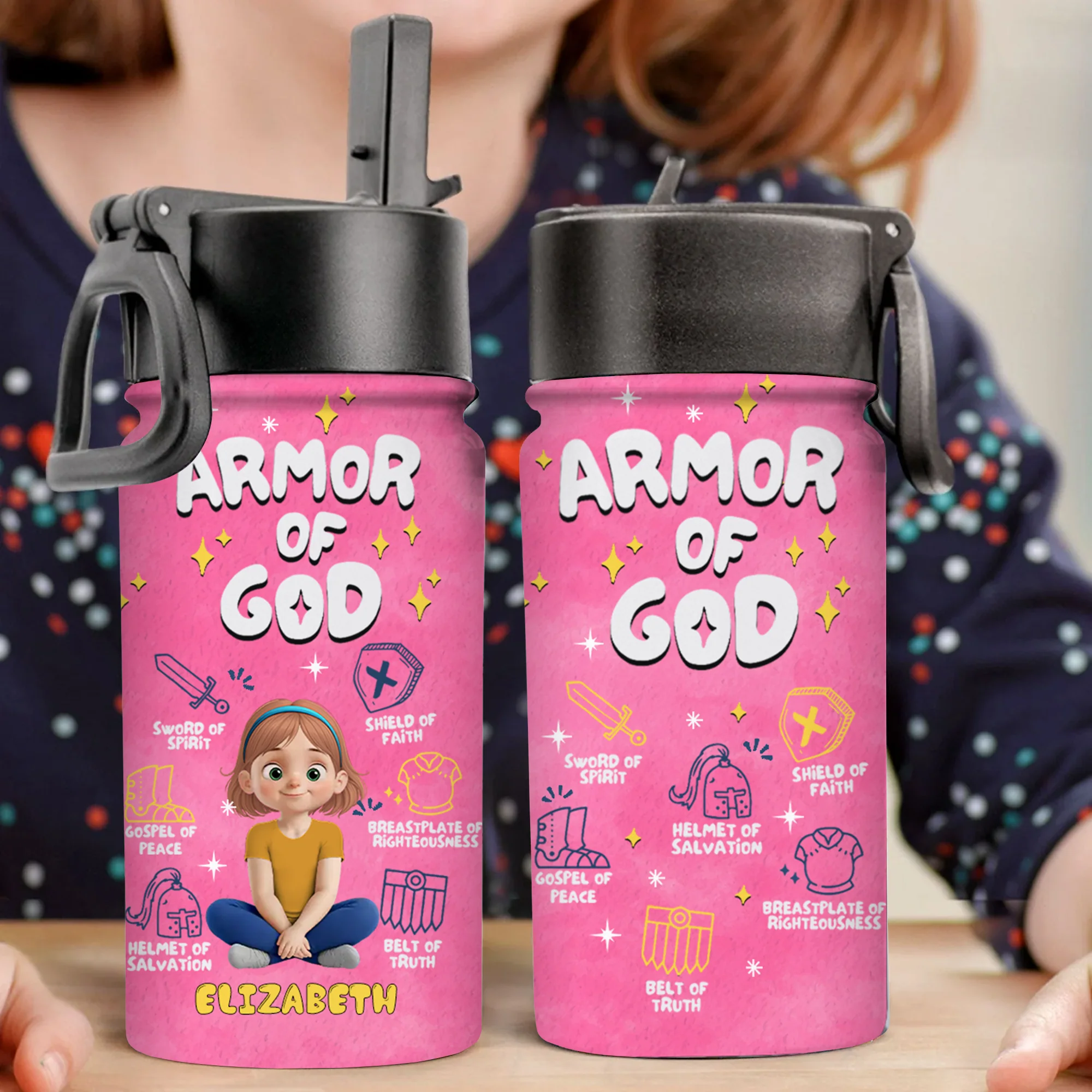Armor Of God - Personalized Kid Water Bottle - Back To School Gift For Kids | GR25 TD118 - Image 6
