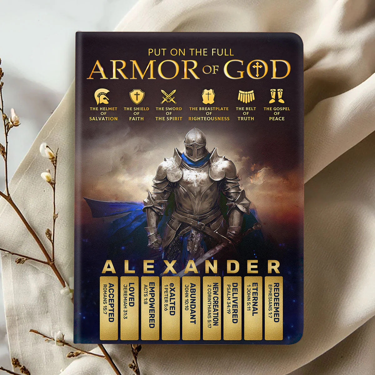 Armor Of God - Personalized Leather Cover Notebook - Image 3