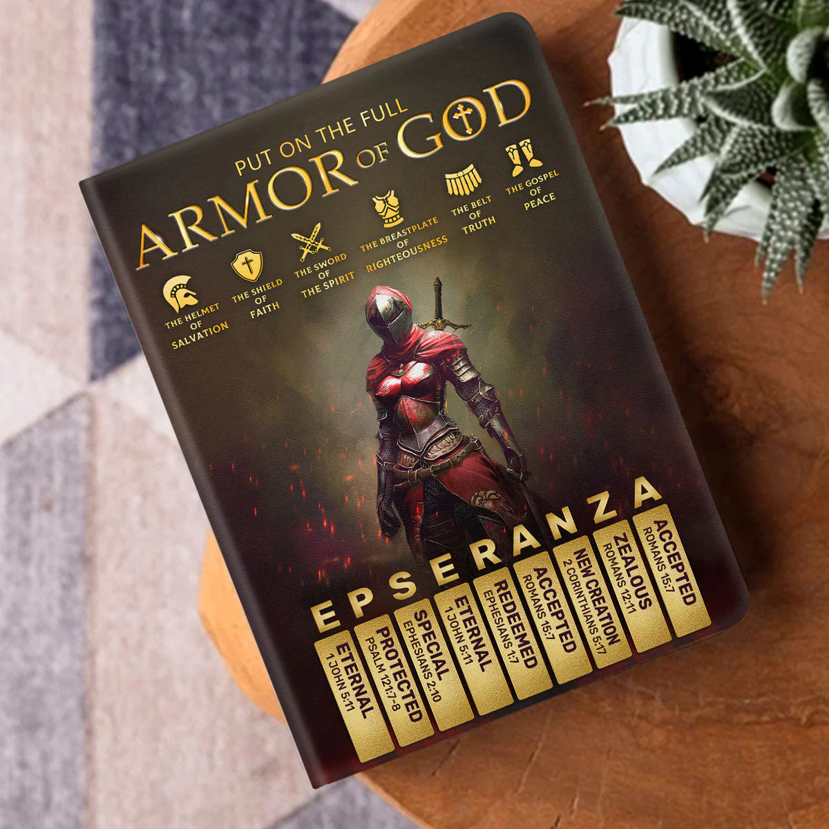 Armor Of God - Personalized Leather Cover Notebook - Image 5