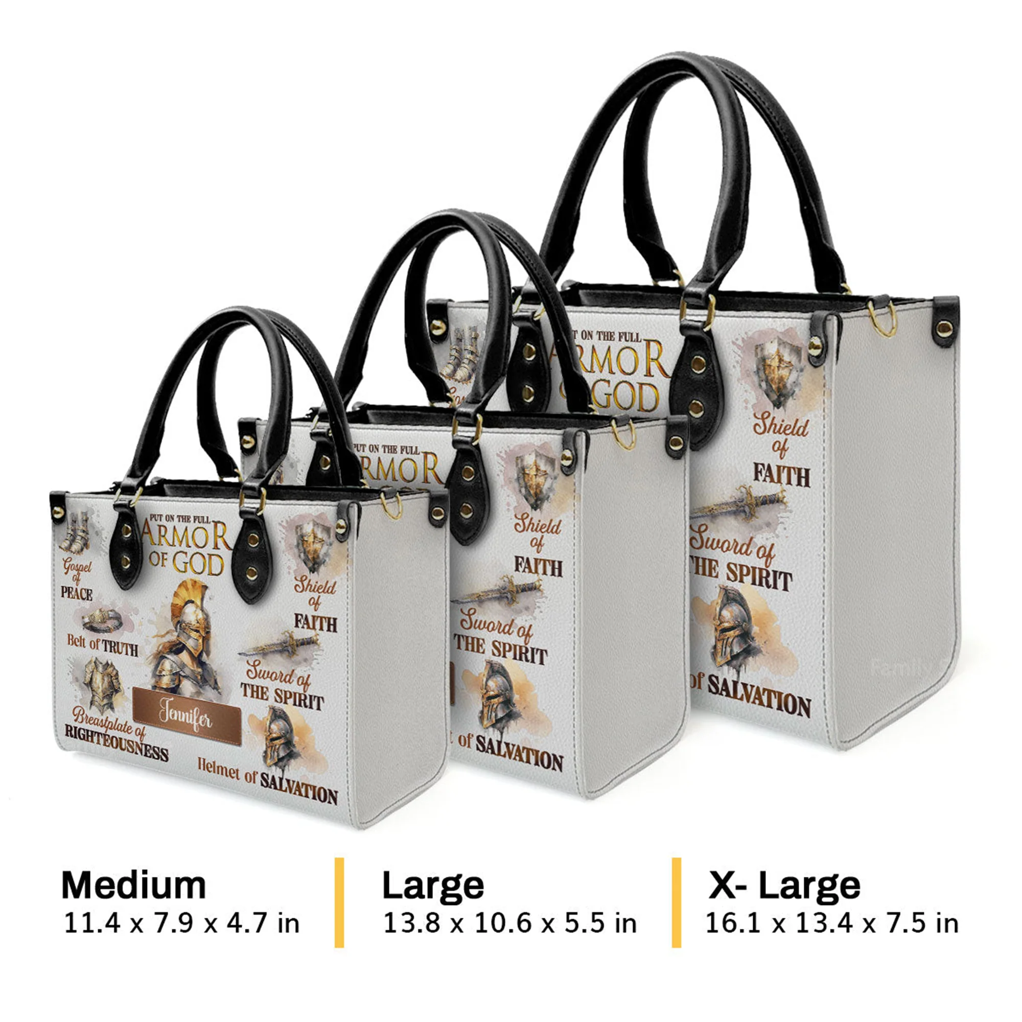 Armor Of God - Personalized Leather Handbag With Handle - AT4081244 - Image 4