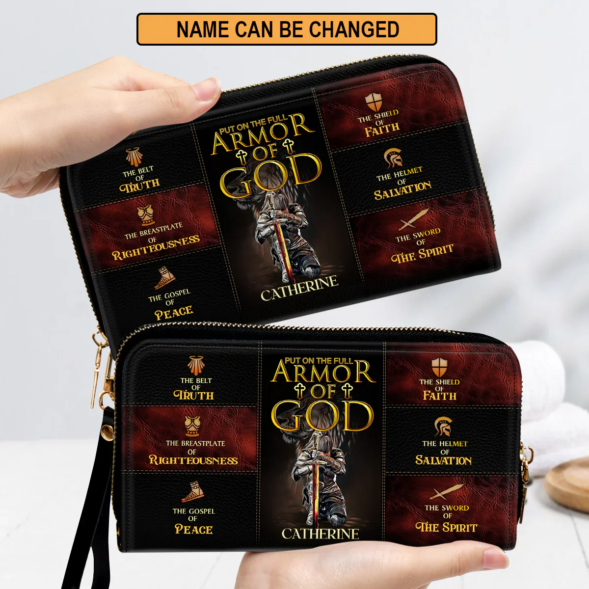 Armor Of God - Personalized Leather Wallet