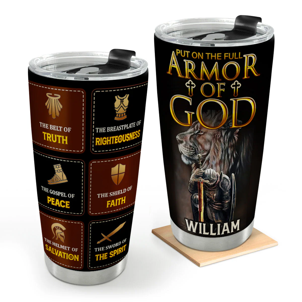 Armor Of God - Personalized Stainless Steel Tumbler HL128