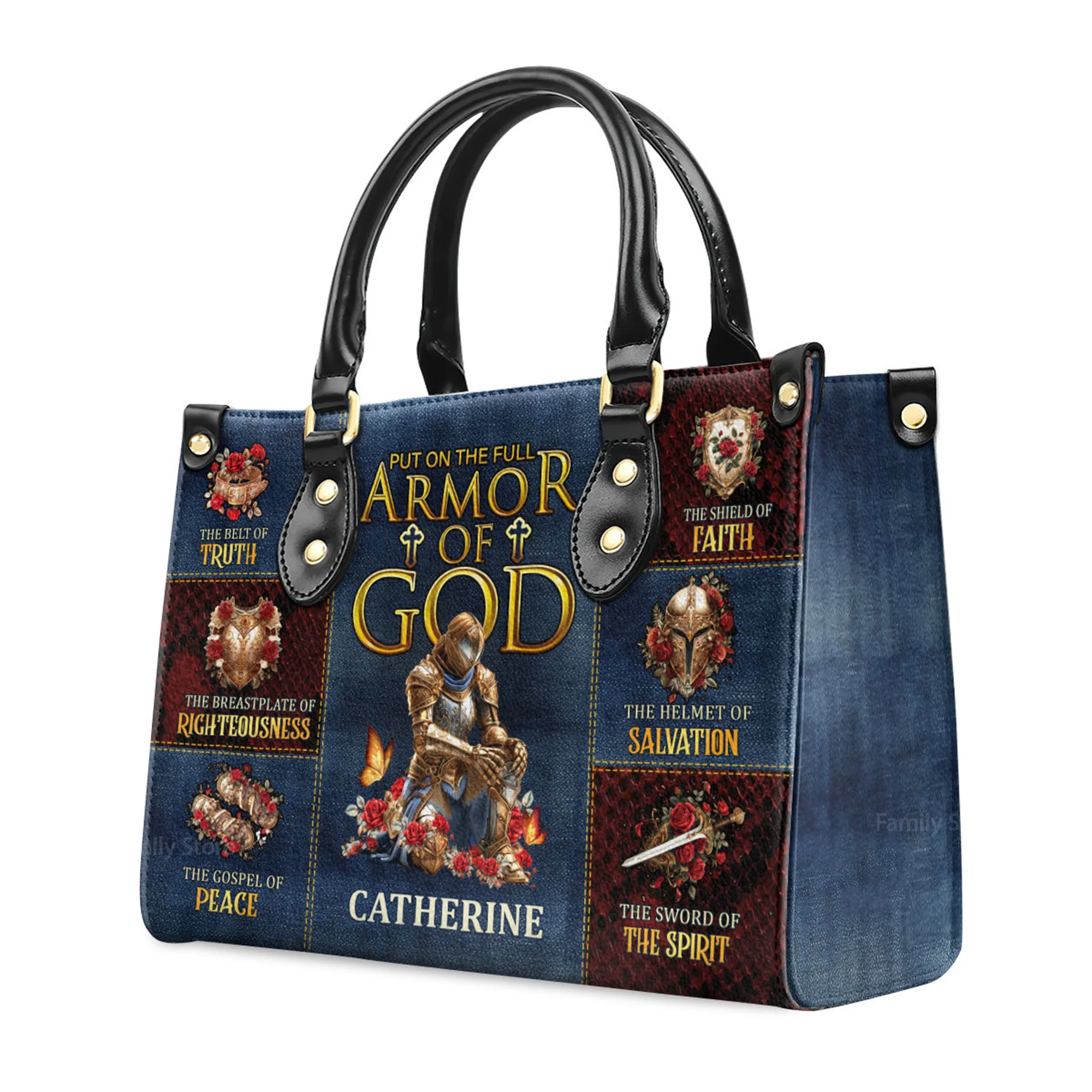 Armor Of God - Thoughtful Gift For Christians - Personalized Leather Handbag With Handle - AT4080950 - Image 3
