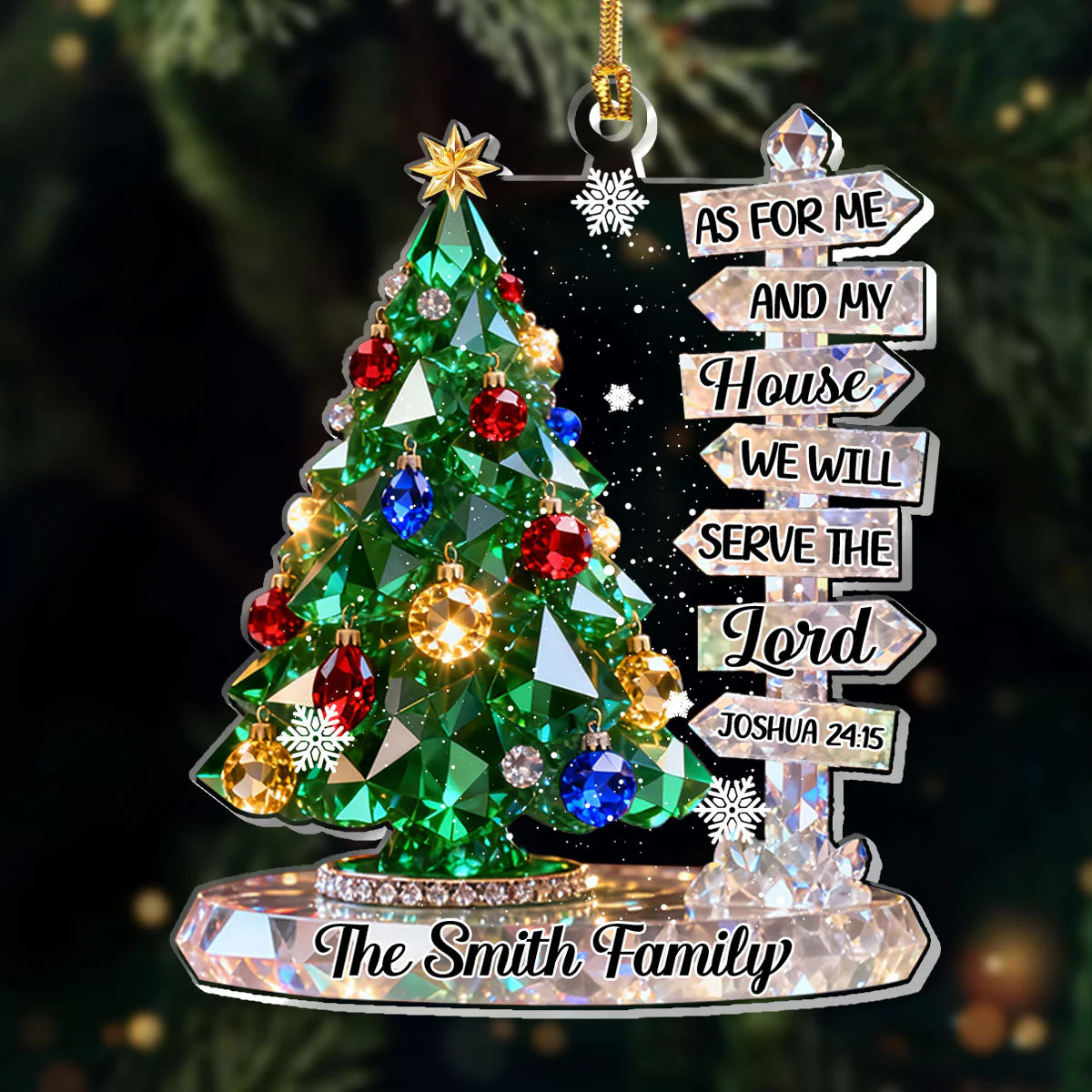 As For Me And My House We Will Serve The Lord - Personalized 1-Layer Acrylic Ornament HL128