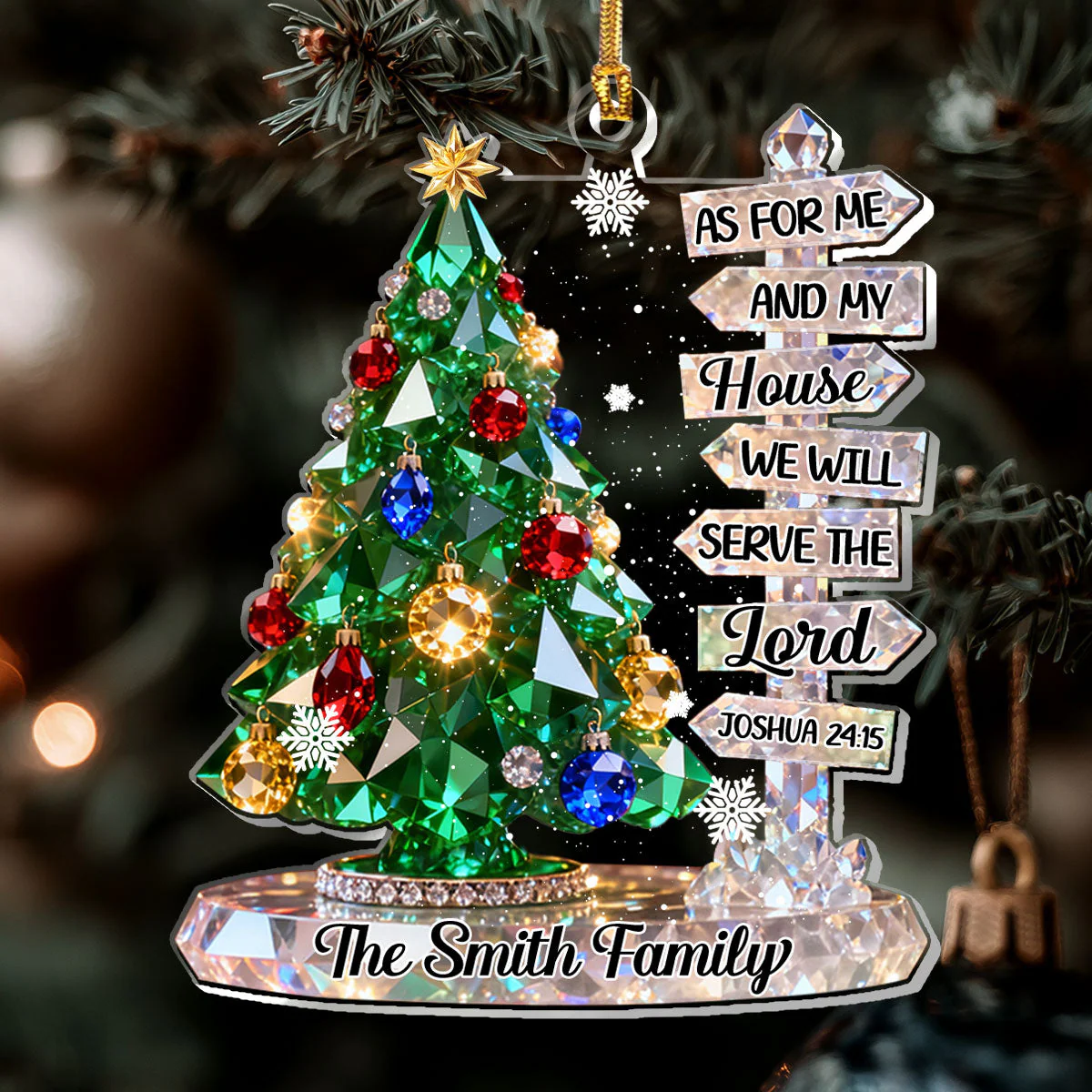 As For Me And My House We Will Serve The Lord - Personalized 1-Layer Acrylic Ornament HL128 - Image 6