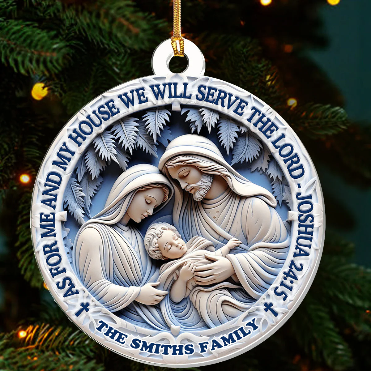 As For Me And My House We Will Serve The Lord - Personalized Acrylic Ornament TD118 - Image 3