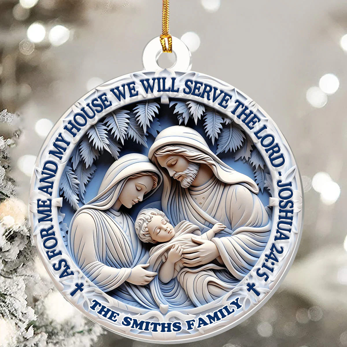 As For Me And My House We Will Serve The Lord - Personalized Acrylic Ornament TD118 - Image 5