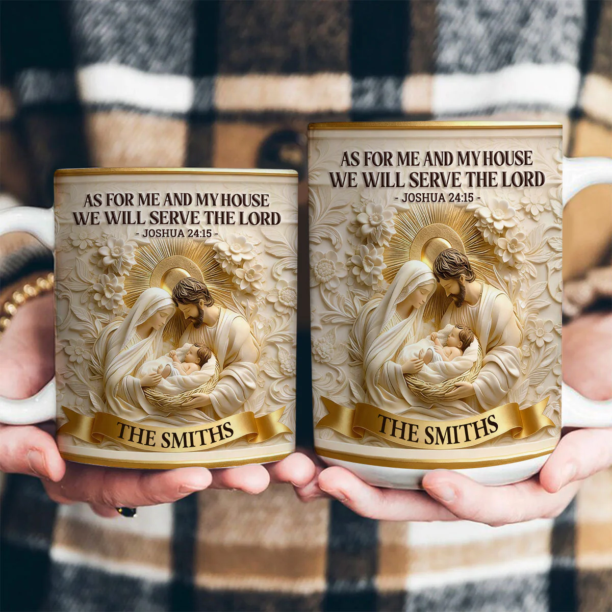 As For Me And My House We Will Serve The Lord - Personalized Ceramic Coffee Mug - Gift For Family - Image 4