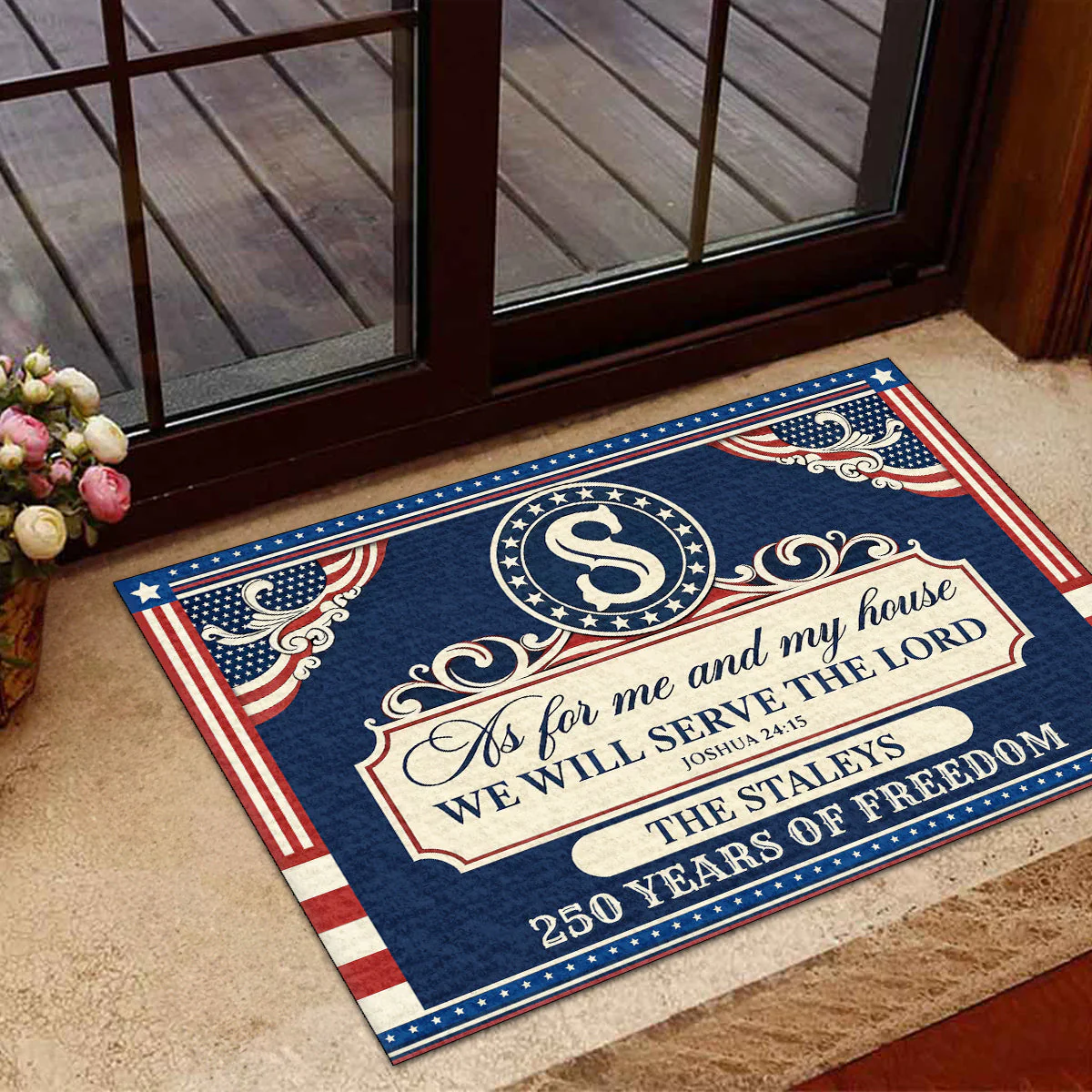 As For Me And My House We Will Serve The Lord - Personalized Doormat - 250 Years Of Independence Day Gift For Family BA01 - Image 5