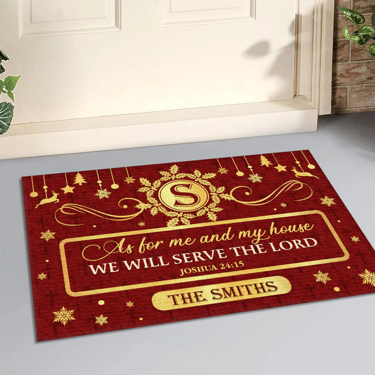 As For Me And My House We Will Serve The Lord - Personalized Doormat - Gift For Christmas TD118 - Image 3