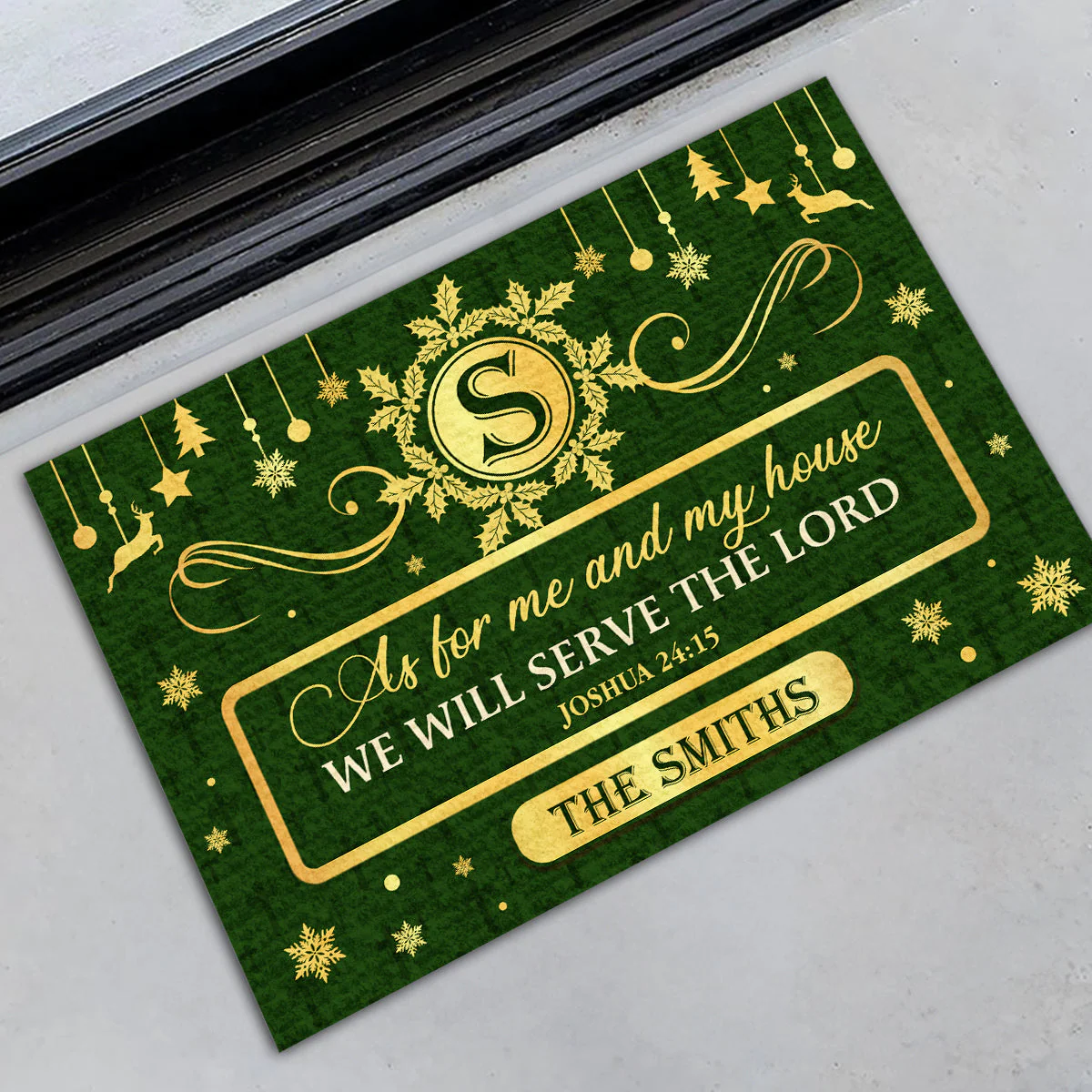 As For Me And My House We Will Serve The Lord - Personalized Doormat - Gift For Christmas TD118 - Image 4
