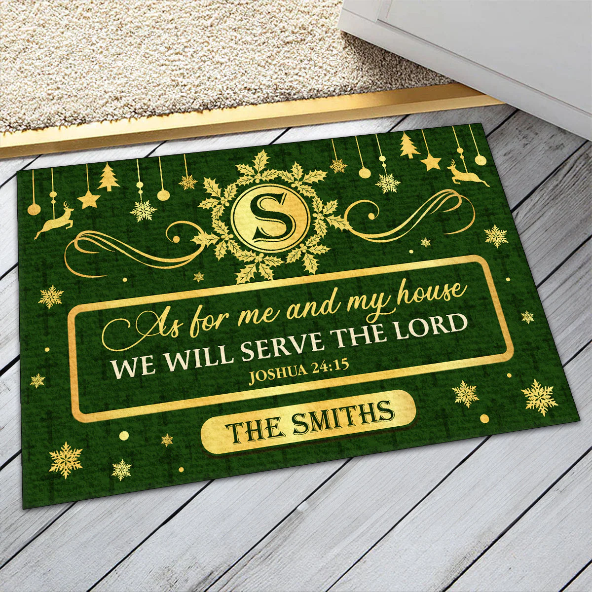 As For Me And My House We Will Serve The Lord - Personalized Doormat - Gift For Christmas TD118 - Image 6