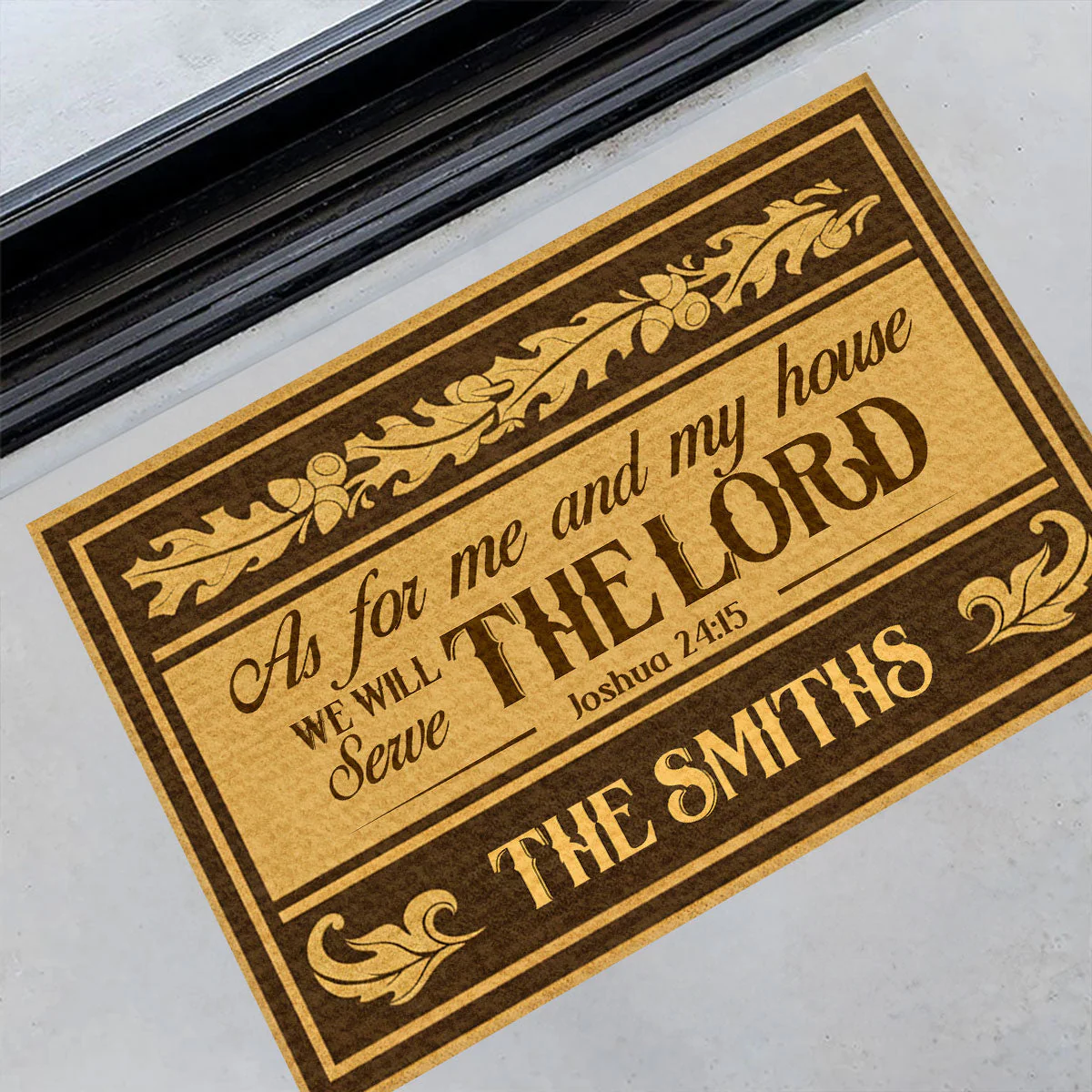 As For Me And My House We Will Serve The Lord - Personalized Doormat HL128 - Image 4