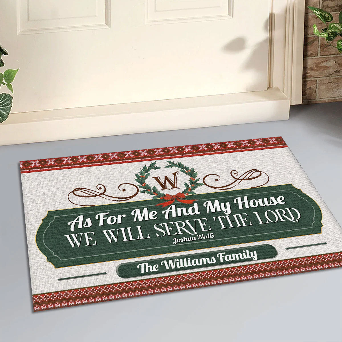 As For Me And My House We Will Serve The Lord - Personalized Doormat TD118 - Image 3