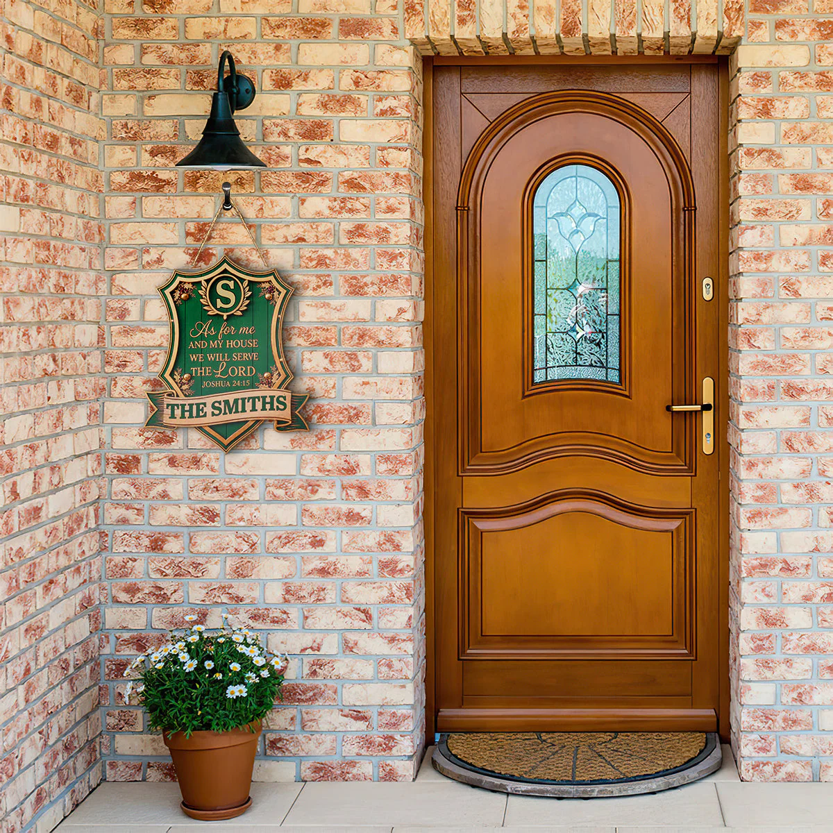 As For Me And My House We Will Serve The Lord - Personalized Wooden Door Sign TD118 - Image 2