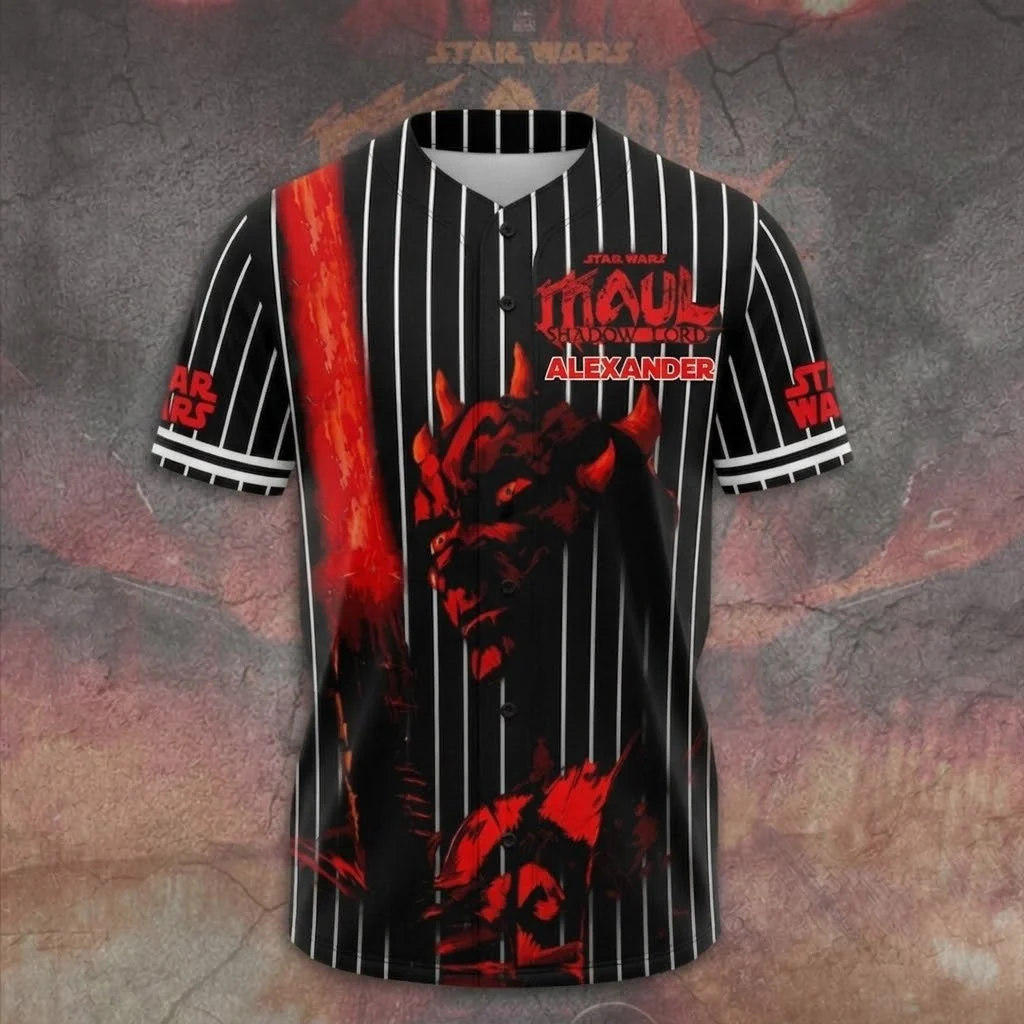 BA01. Stwa 50th Anniversary Red Shadow Demon - Personalized Baseball Jersey - Gift For Movie Fans - Image 2