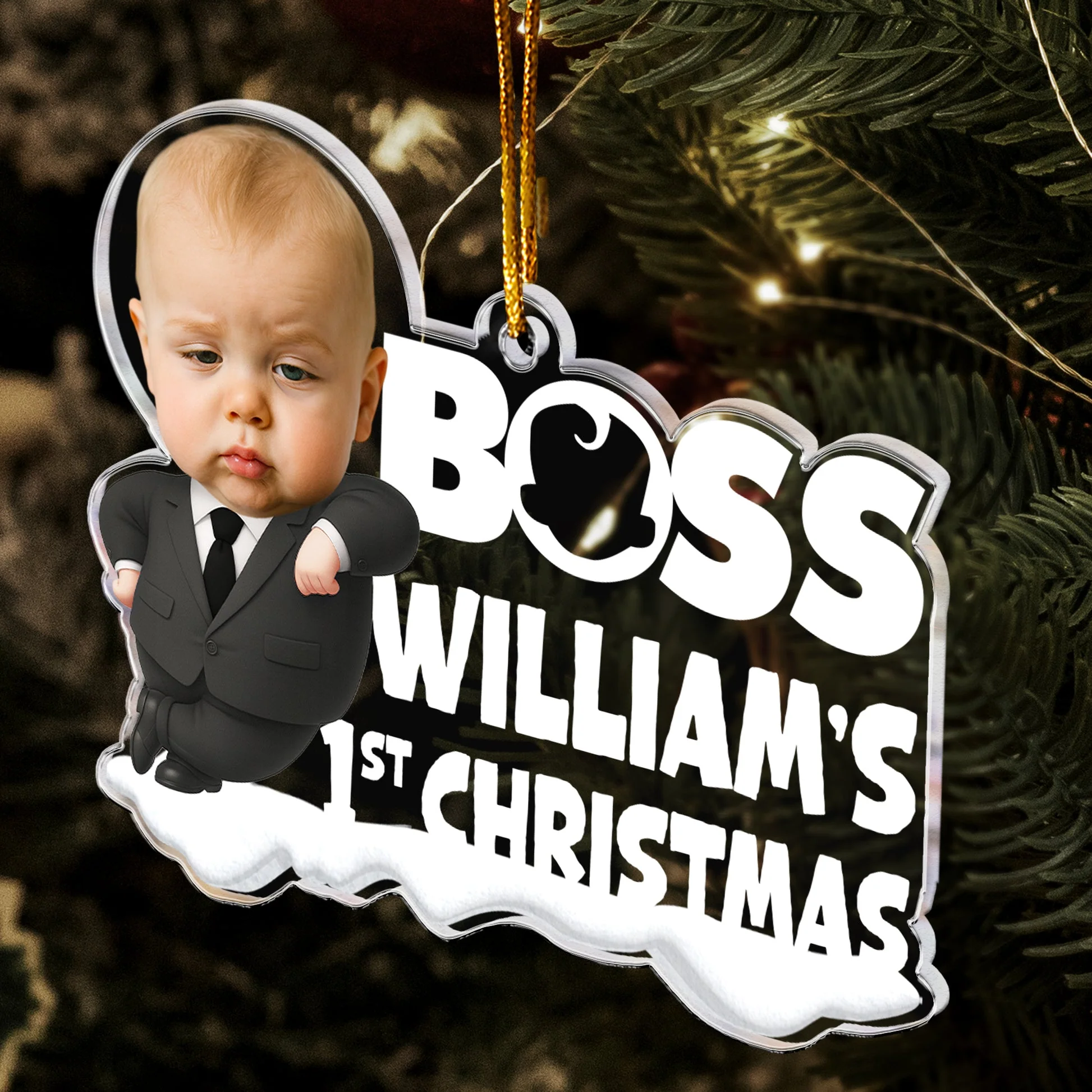 Baby 1st Christmas - Personalized Acrylic Photo Ornament - Gift For Family, Kids NL122 - Image 3