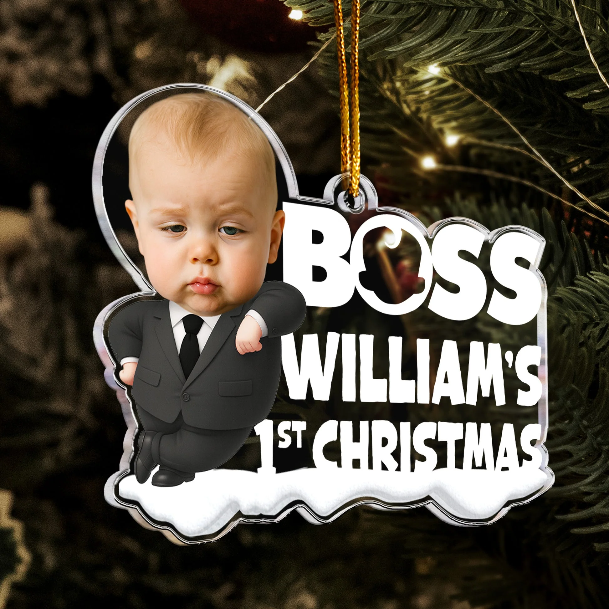 Baby 1st Christmas - Personalized Acrylic Photo Ornament - Gift For Family, Kids NL122 - Image 4