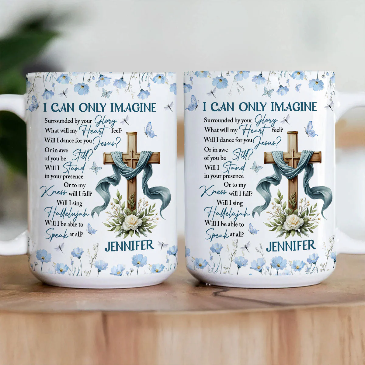 Baby Blue I Can Only Image - Personalized Mug - Christian Gift For Her BA01 - Image 3