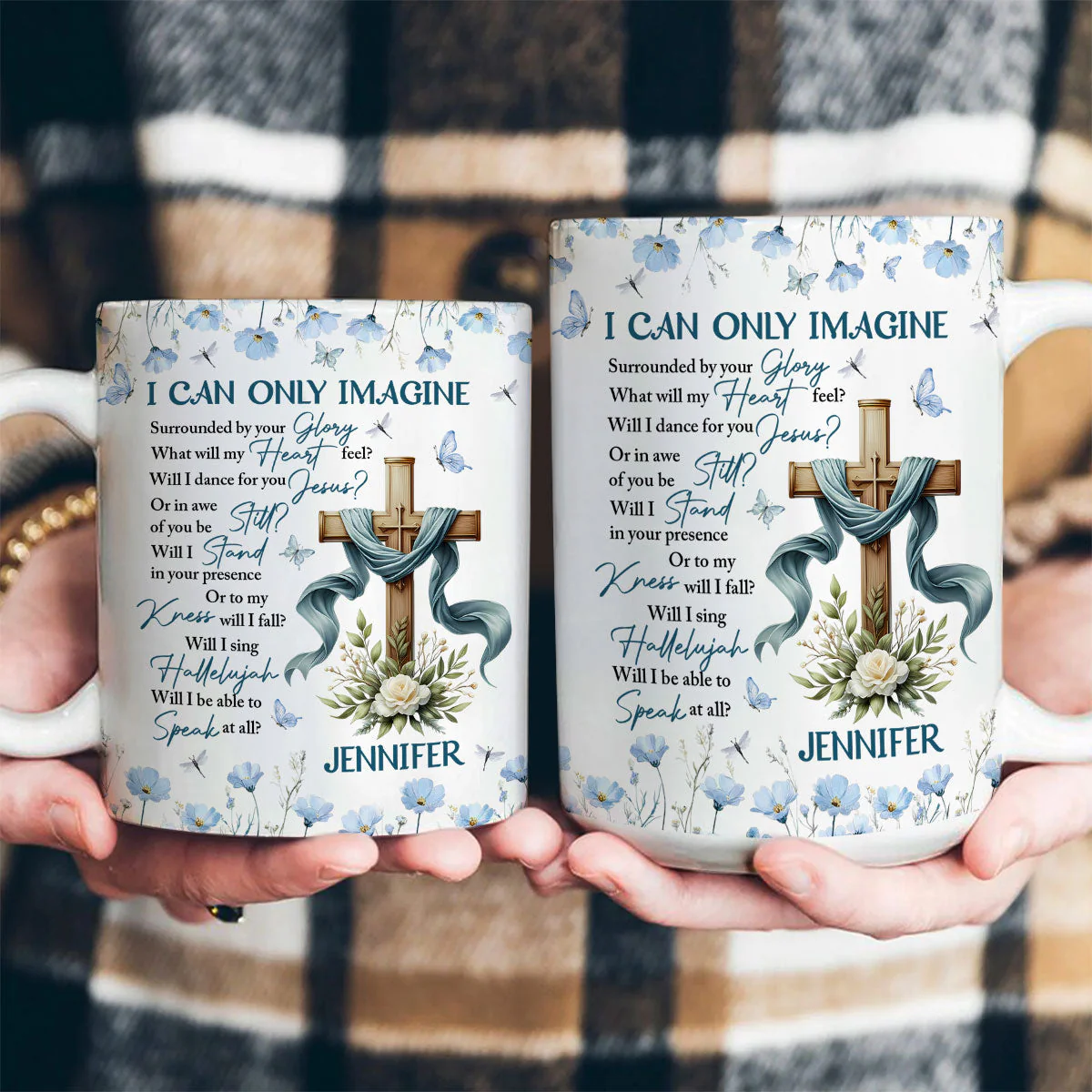 Baby Blue I Can Only Image - Personalized Mug - Christian Gift For Her BA01 - Image 4