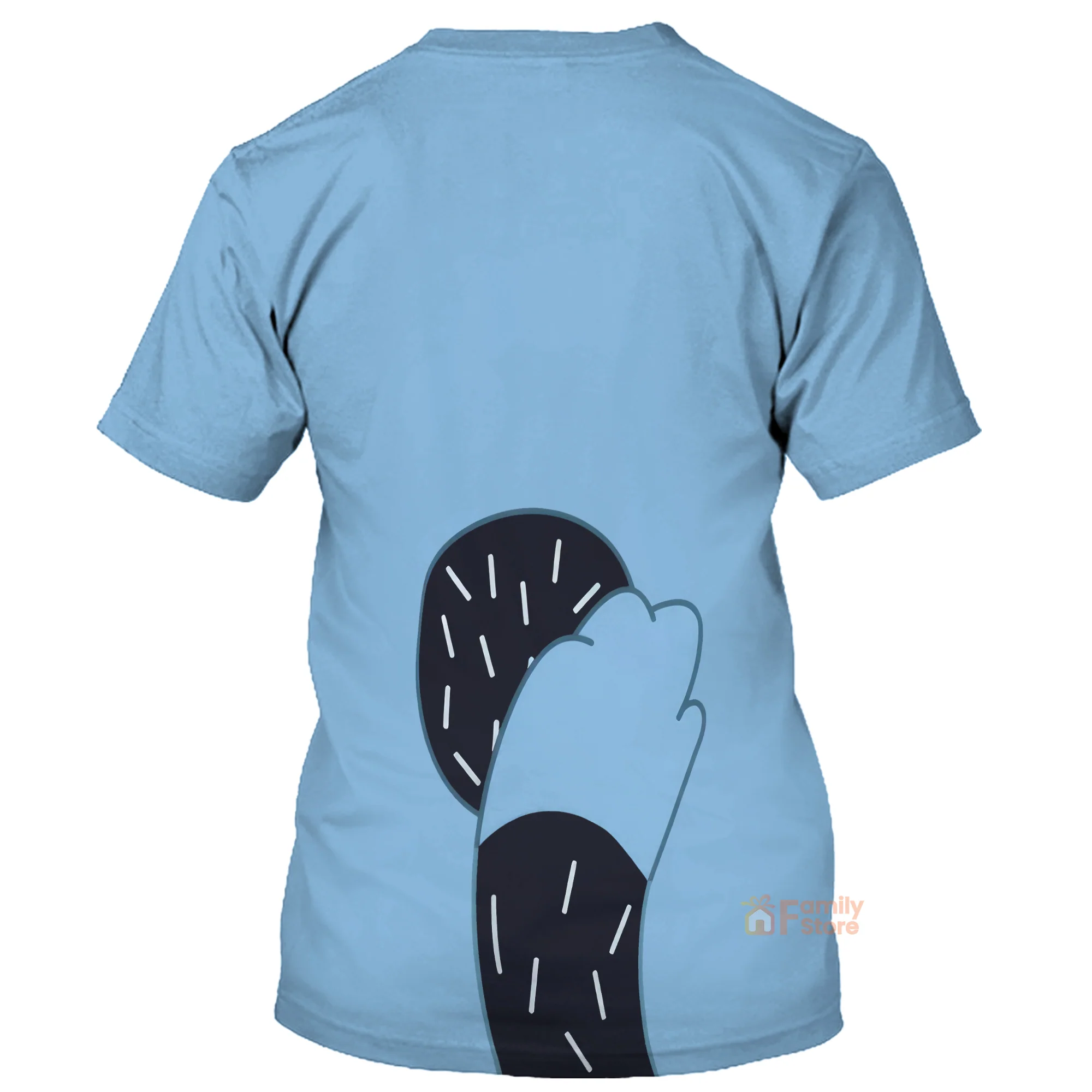 Bandit Heeler Bluey Inspired Light Blue Dog T-Shirt - Image 2
