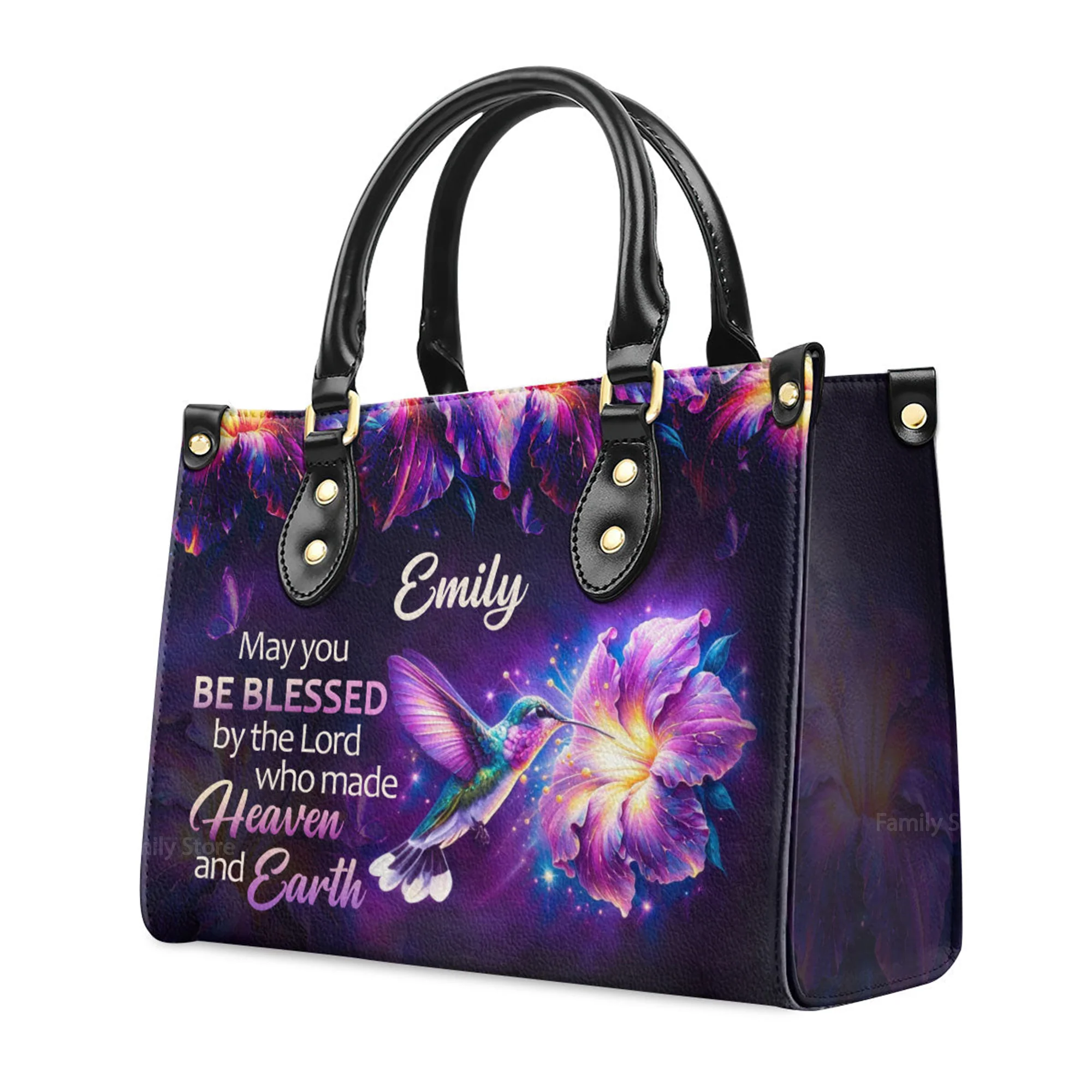 Be Blessed - Thoughtful Gift For Christians - Personalized Leather Handbag With Handle - AT4080951 - Image 3